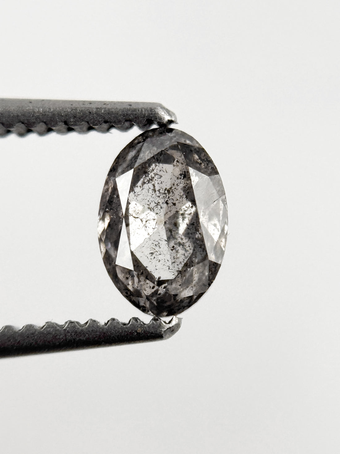 0.52 Ct Oval Rose Cut Grey Natural Minimalist Diamond