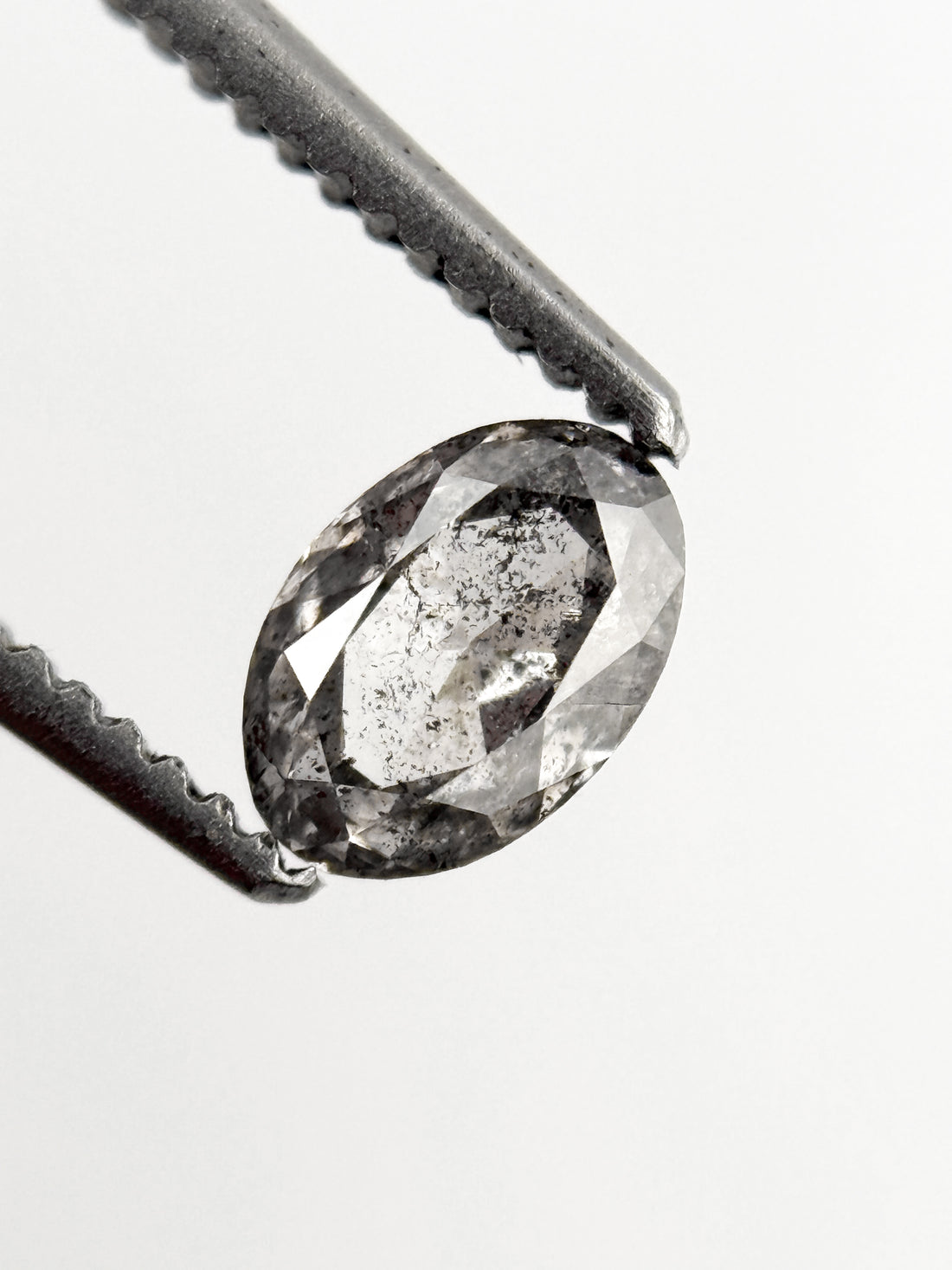 0.52 Ct Oval Rose Cut Grey Natural Minimalist Diamond