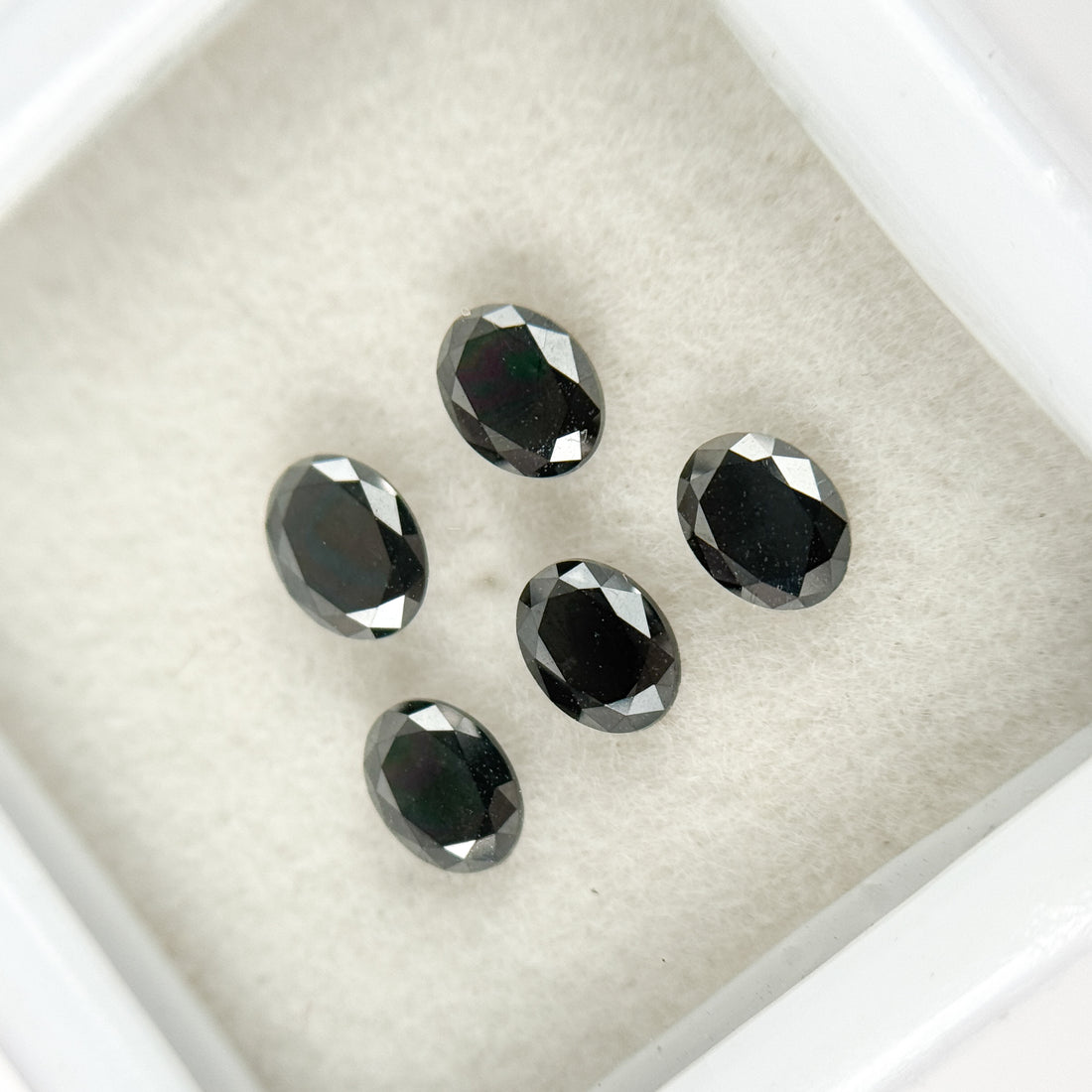 4 X 3 MM Oval Brilliant Cut Black Natural Fancy Diamond Loose