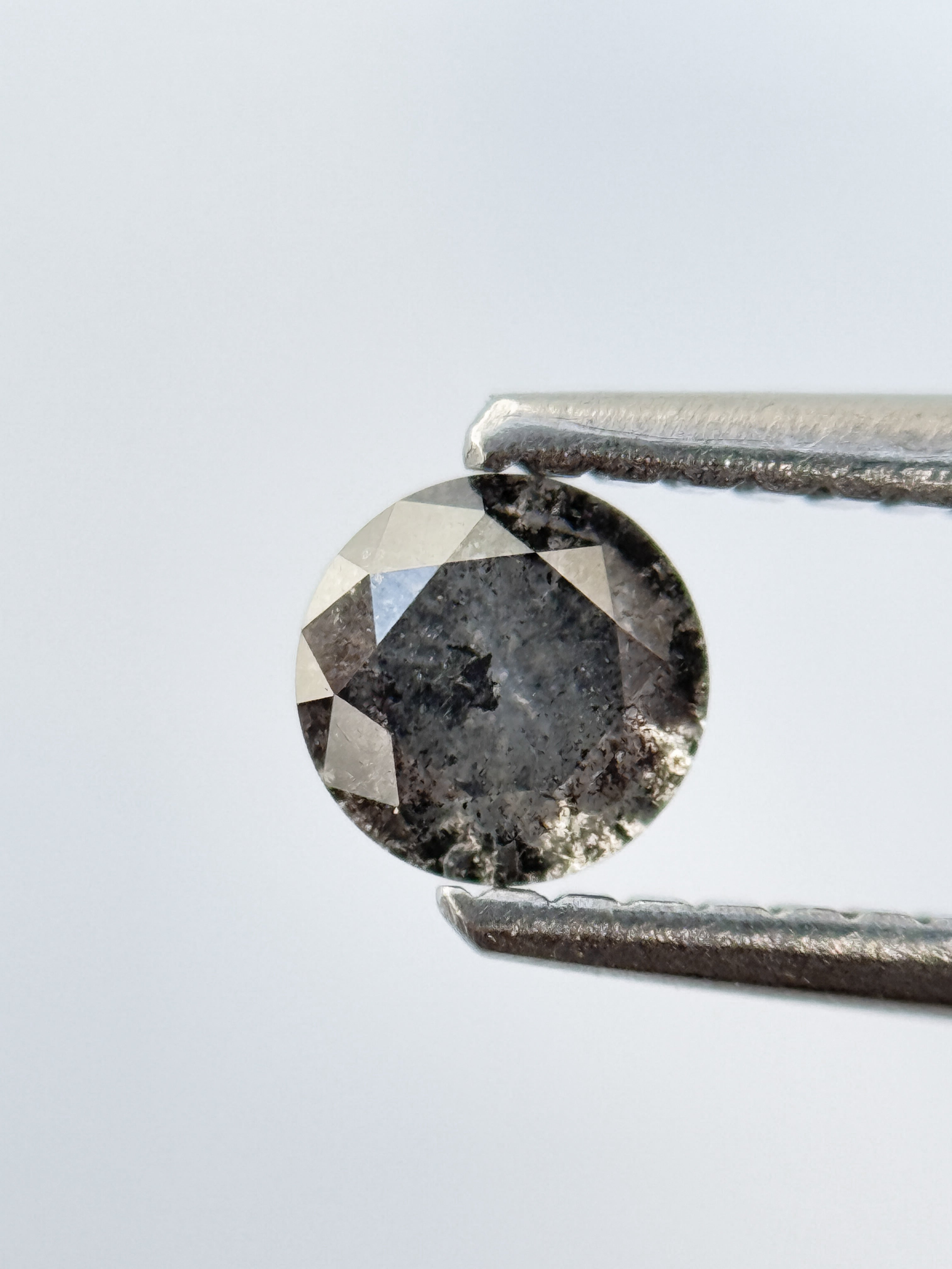 0.40 Ct Round Brilliant Cut Grey Natural Salt and Pepper Diamond