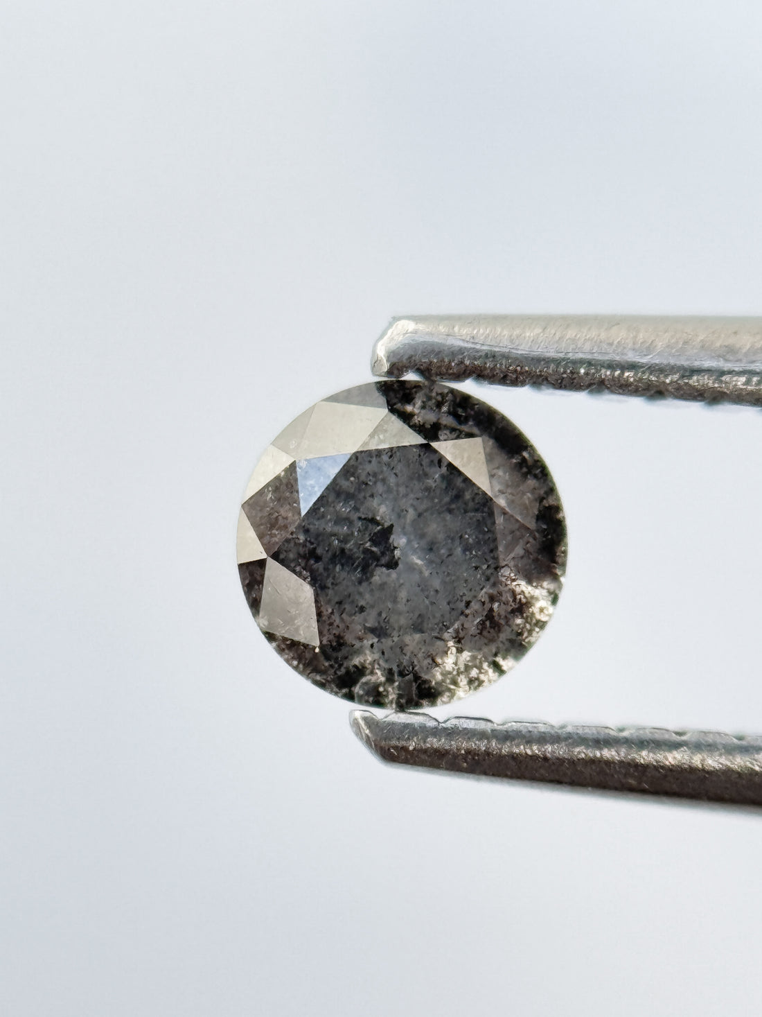 0.40 Ct Round Brilliant Cut Grey Natural Salt and Pepper Diamond