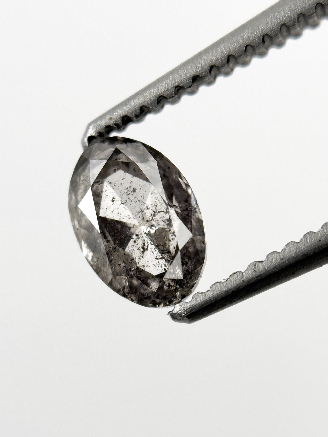 0.52 Ct Oval Rose Cut Grey Natural Minimalist Diamond