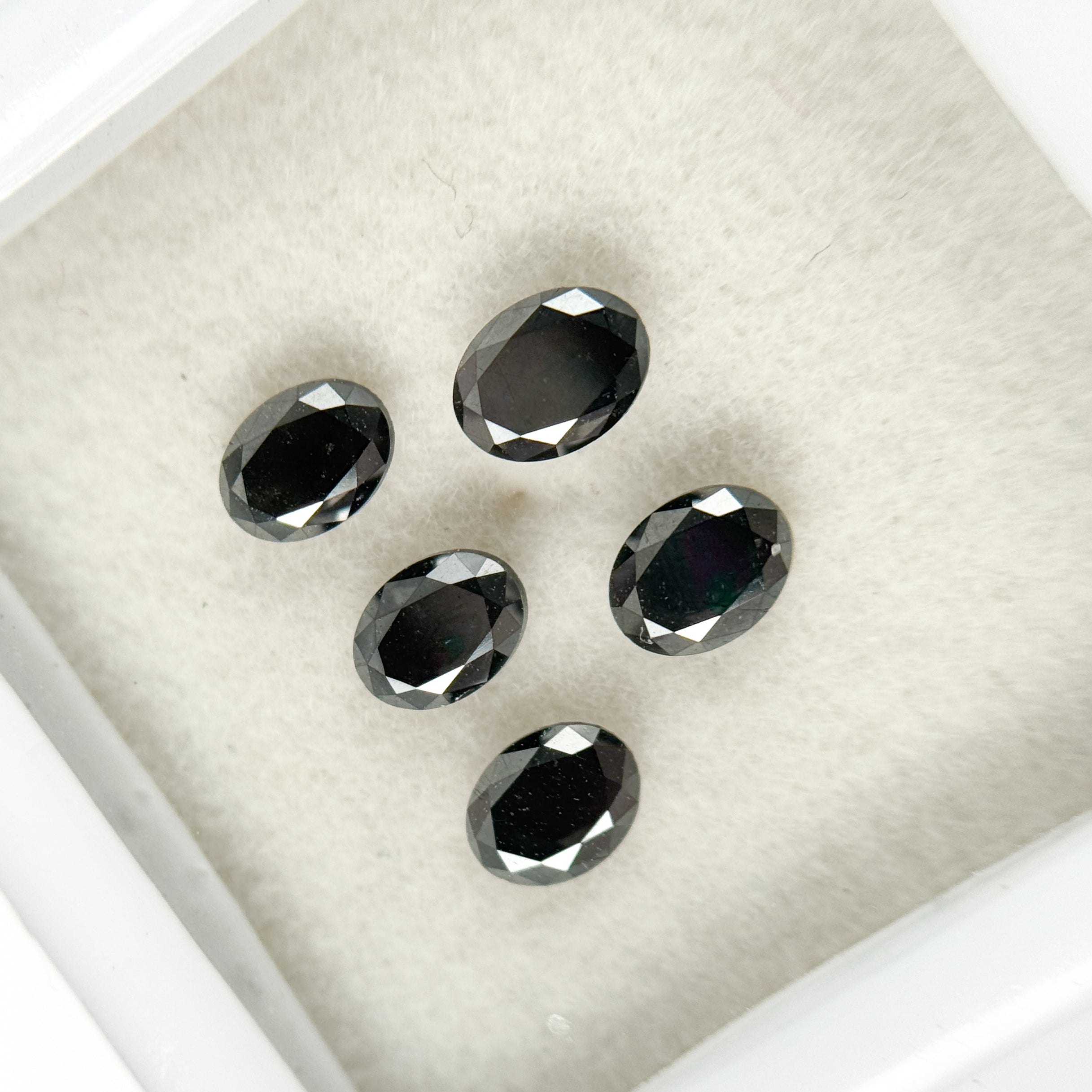 4 X 3 MM Oval Brilliant Cut Black Natural Fancy Diamond Loose