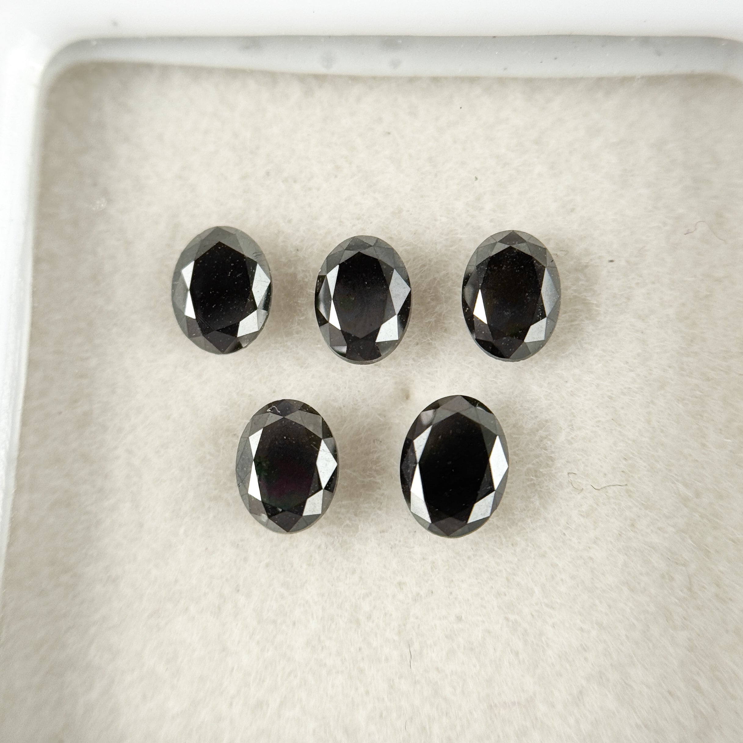 4 X 3 MM Oval Brilliant Cut Black Natural Fancy Diamond Loose