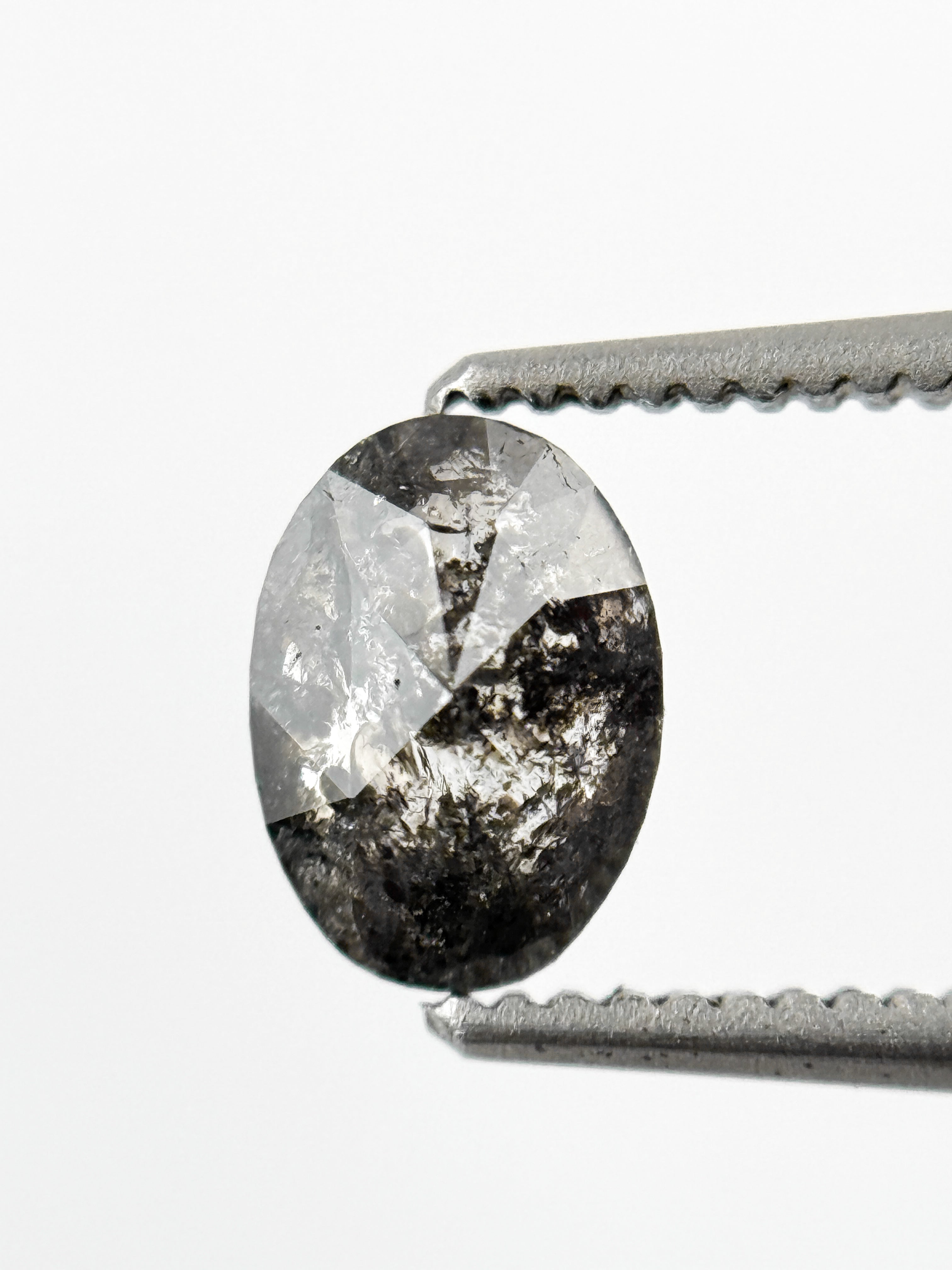 0.67 Ct Oval Rose Cut Grey Natural Minimalist Diamond
