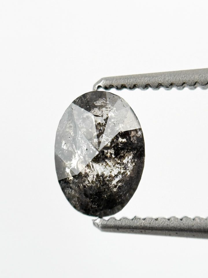 0.67 Ct Oval Rose Cut Grey Natural Minimalist Diamond