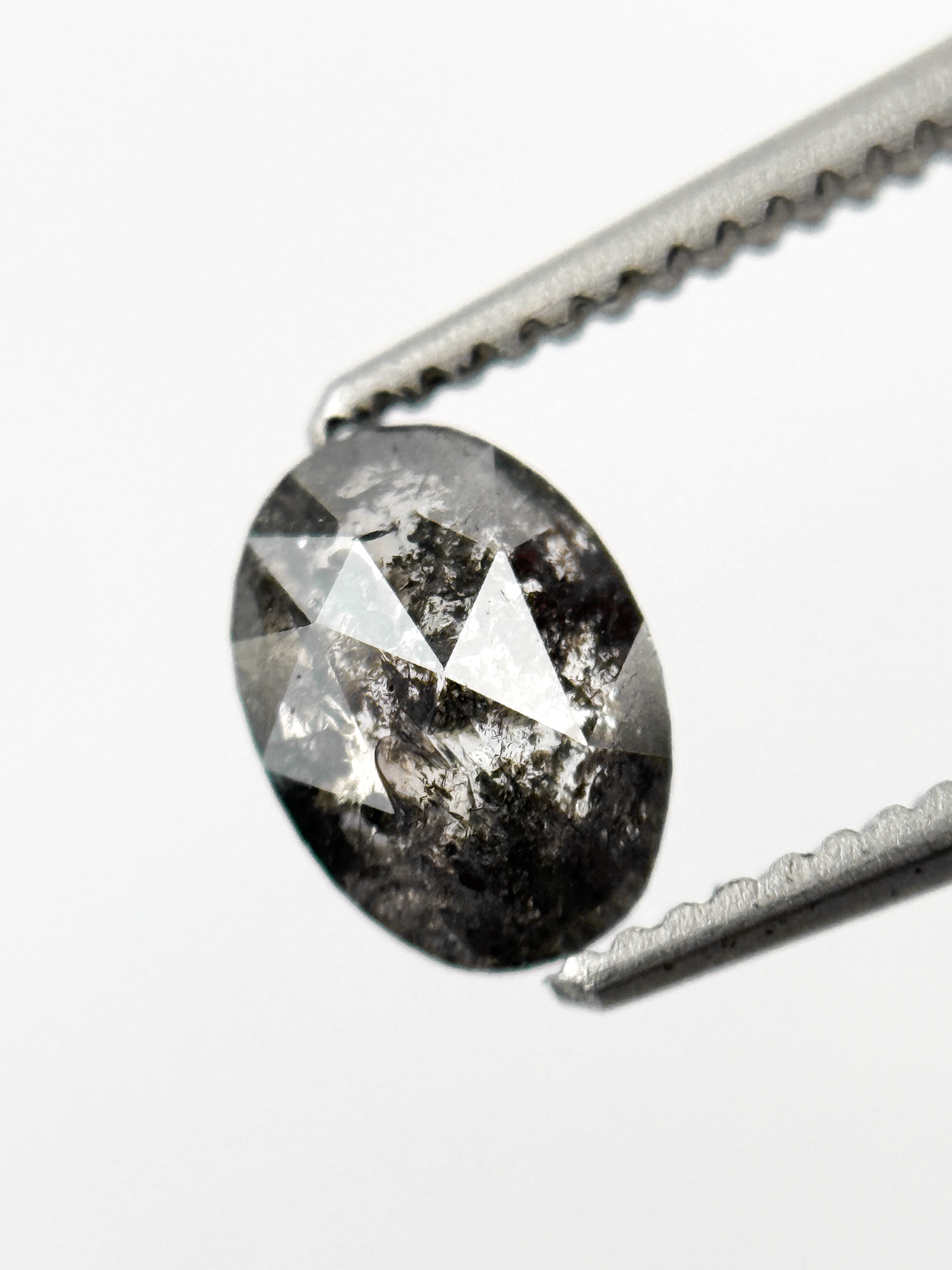 0.67 Ct Oval Rose Cut Grey Natural Minimalist Diamond