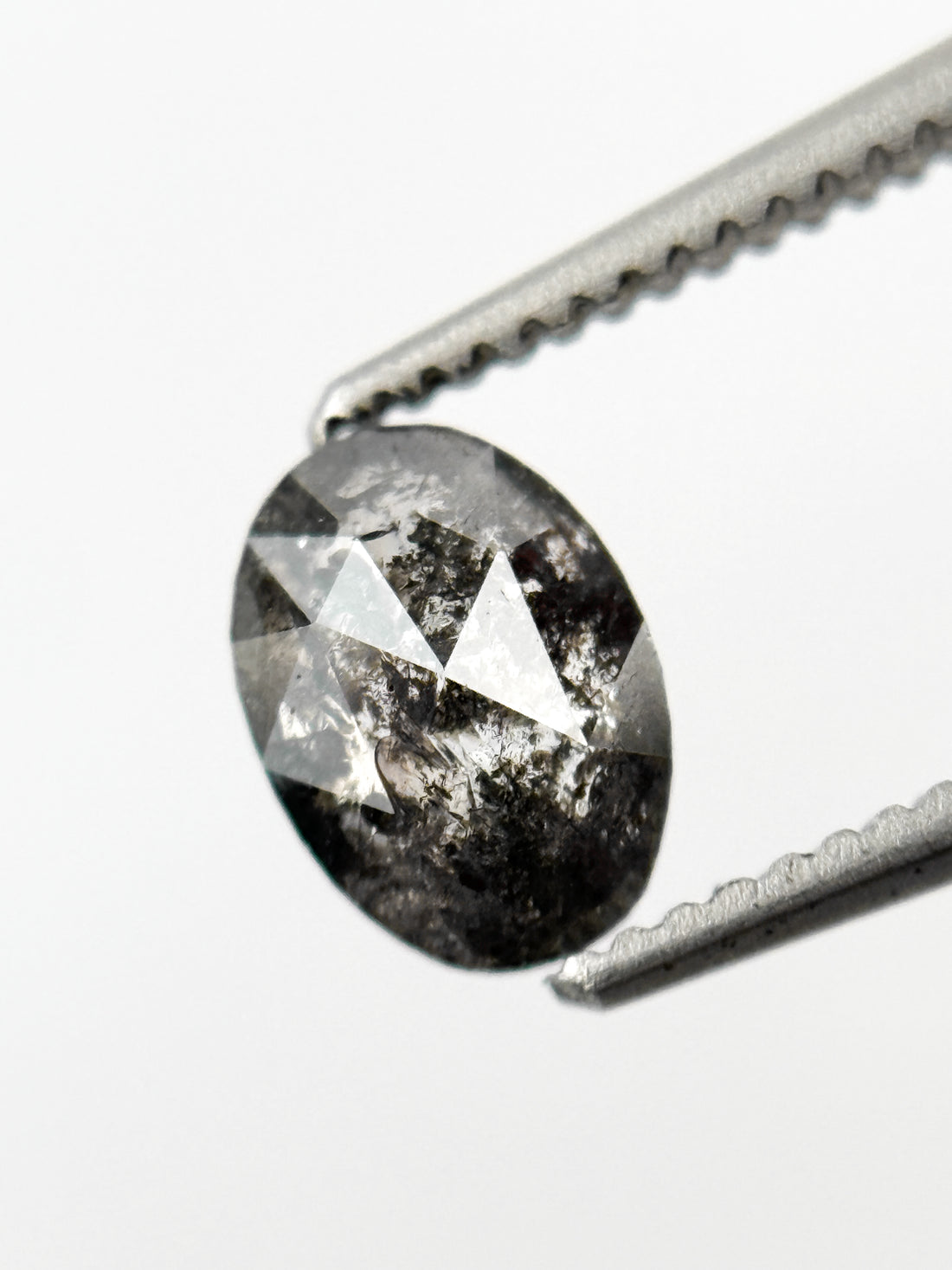 0.67 Ct Oval Rose Cut Grey Natural Minimalist Diamond