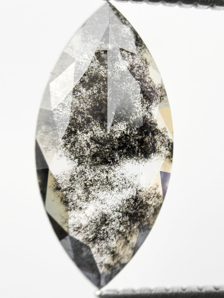 1.79 Ct Marquise Rose Cut Grey Natural Galaxy Diamond