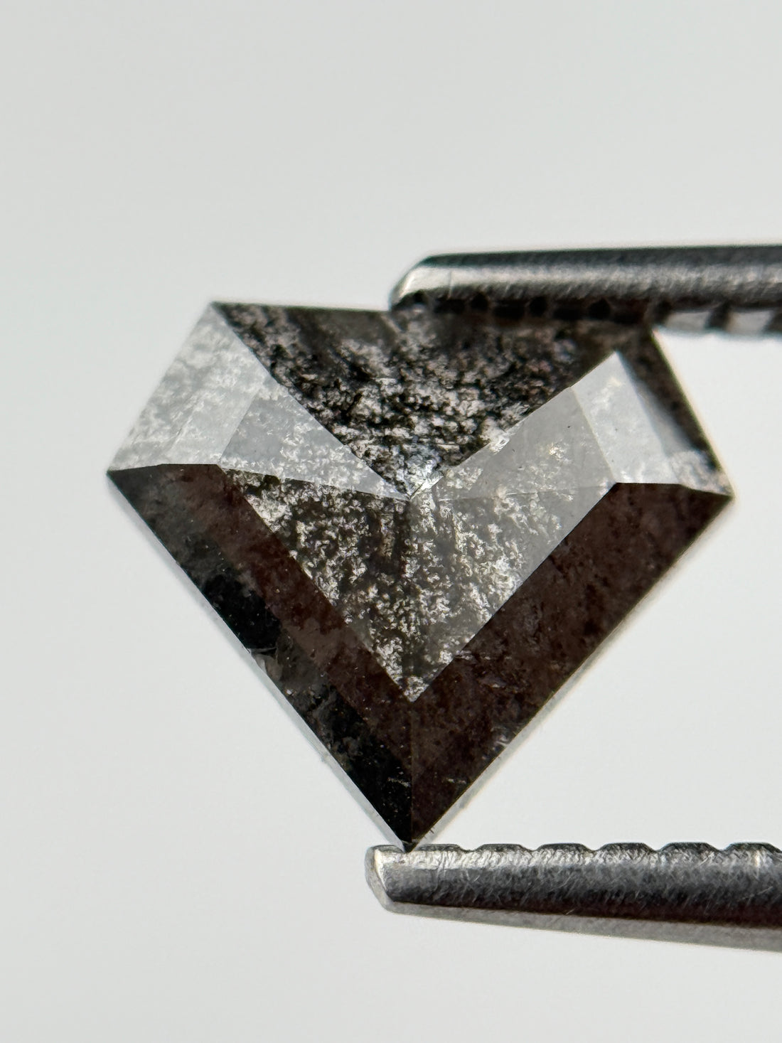 1.04 Ct Pentagon Rose Cut Grey Natural Salt and Pepper Diamond