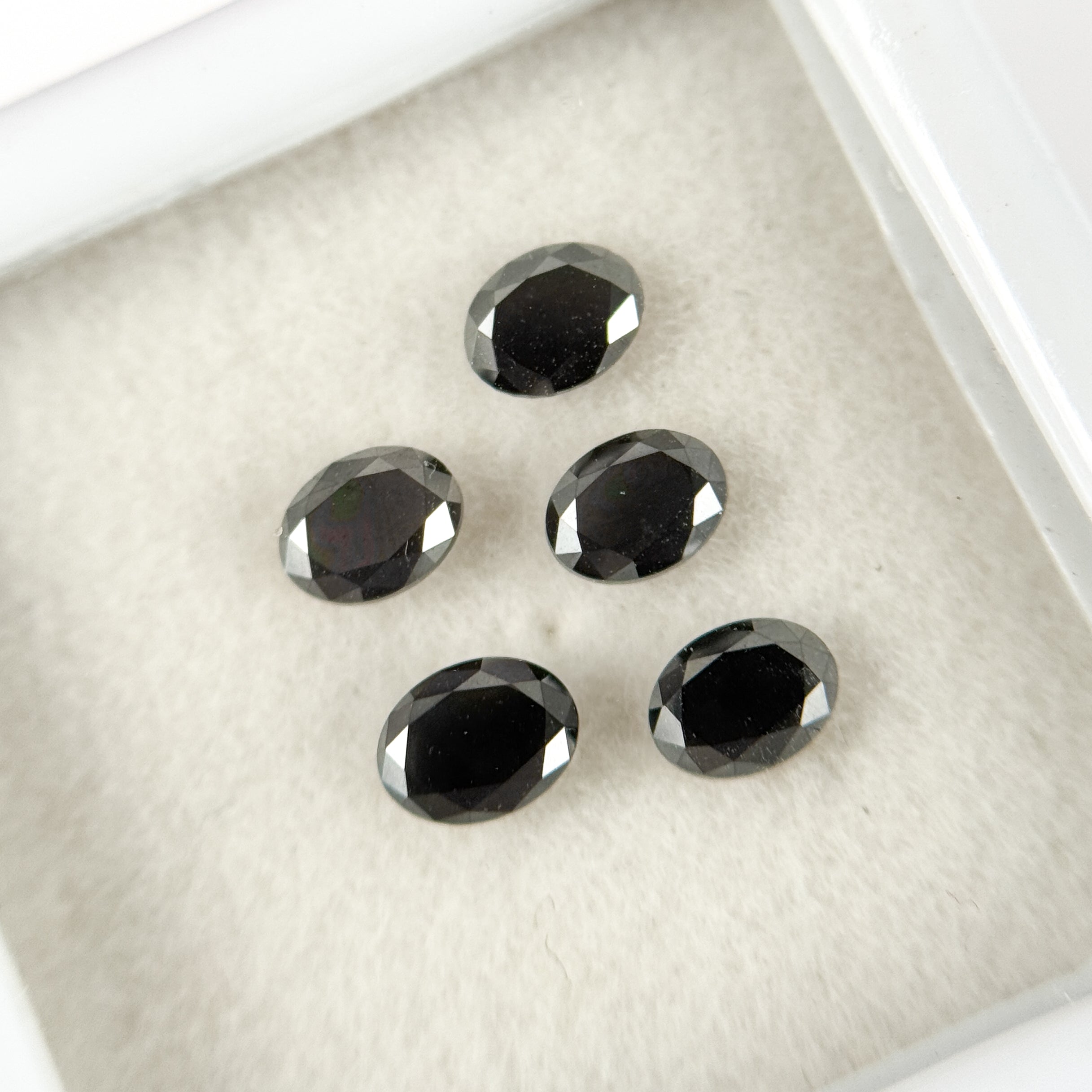 4 X 3 MM Oval Brilliant Cut Black Natural Fancy Diamond Loose