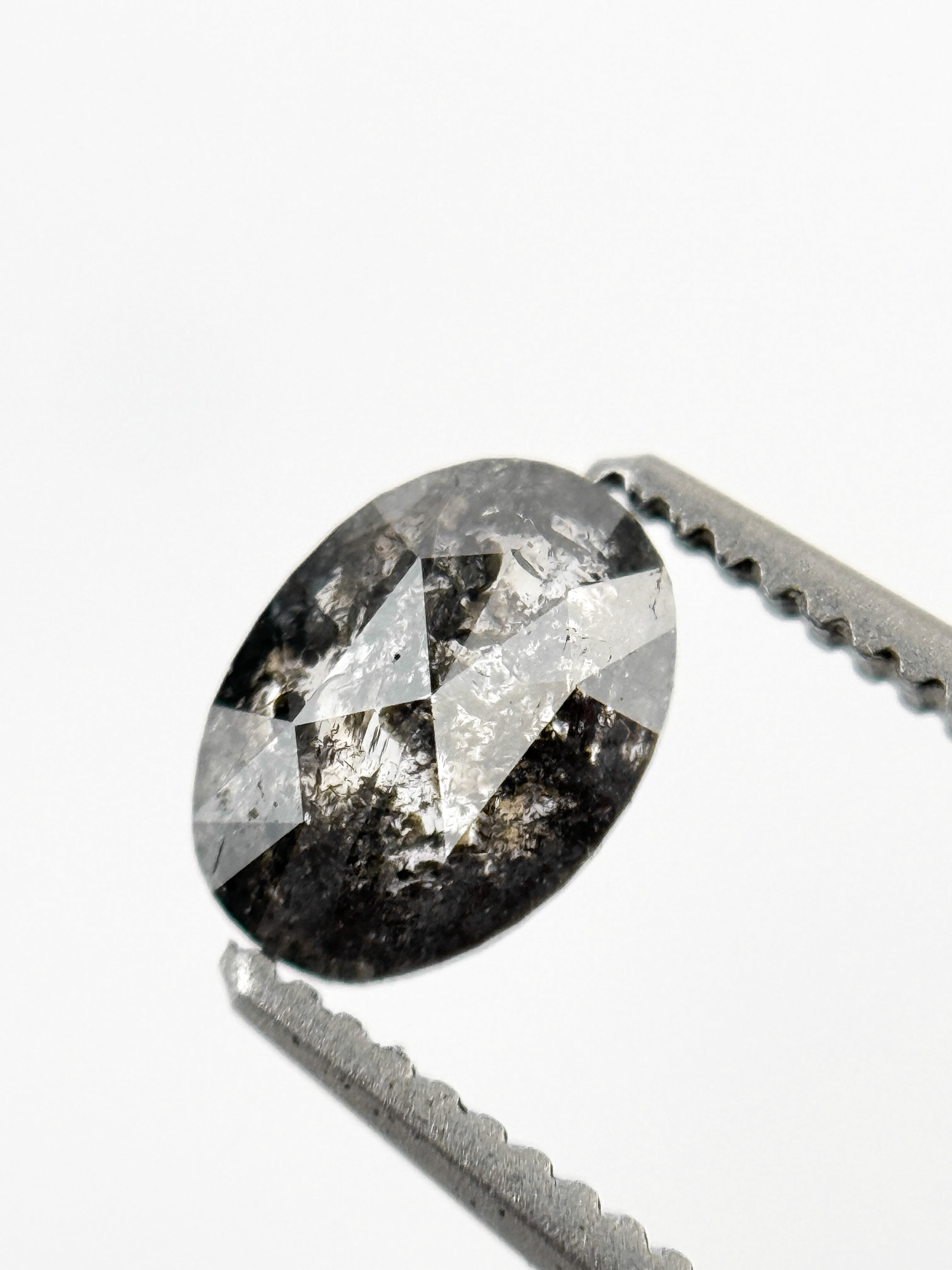 0.67 Ct Oval Rose Cut Grey Natural Minimalist Diamond