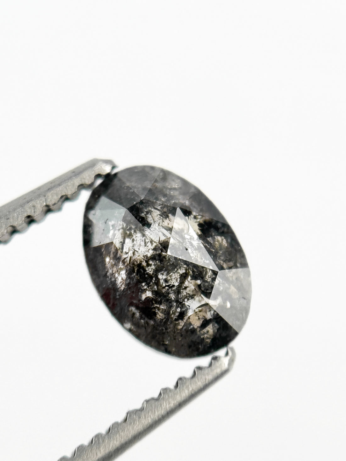 0.67 Ct Oval Rose Cut Grey Natural Minimalist Diamond