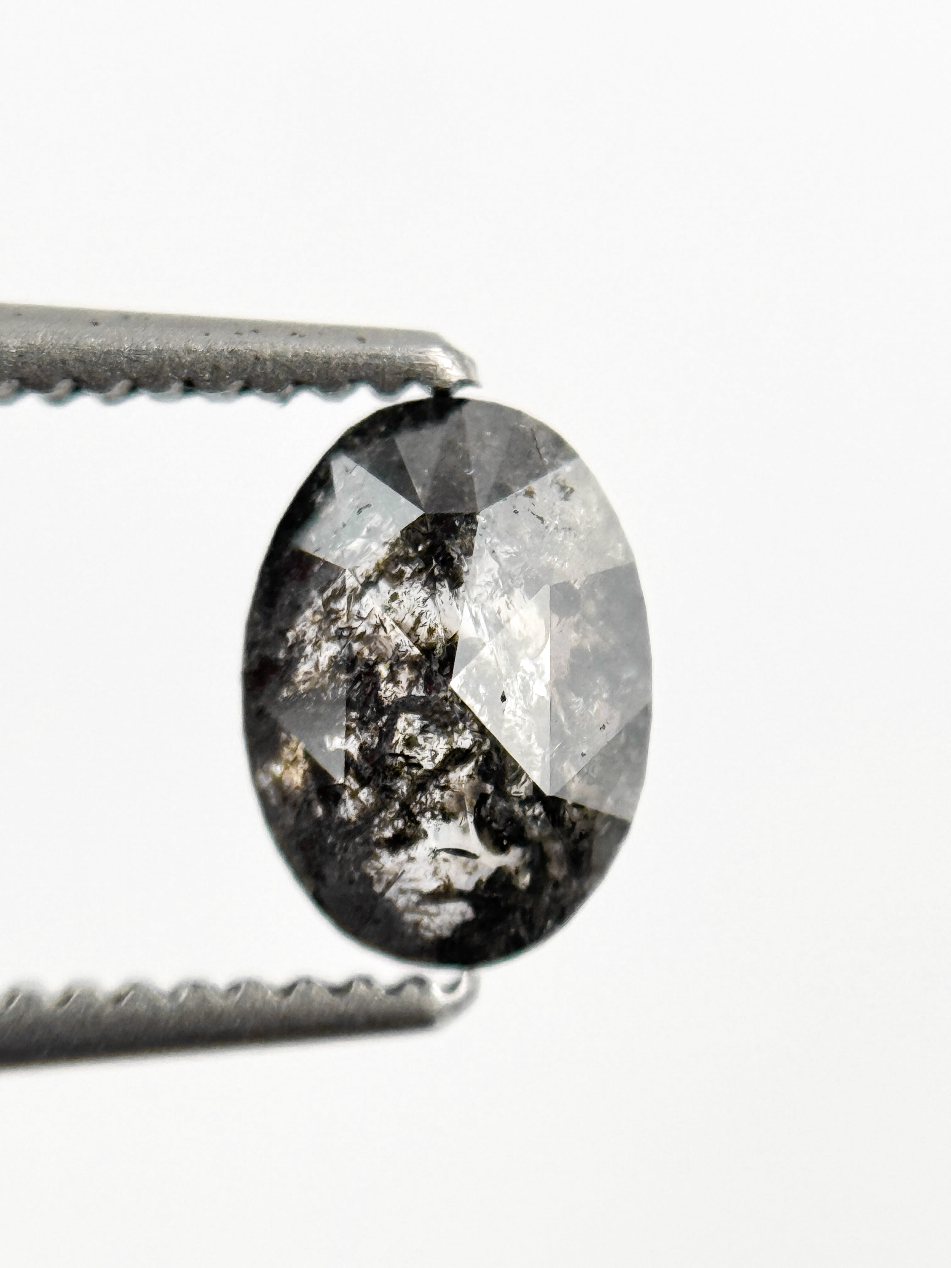 0.67 Ct Oval Rose Cut Grey Natural Minimalist Diamond