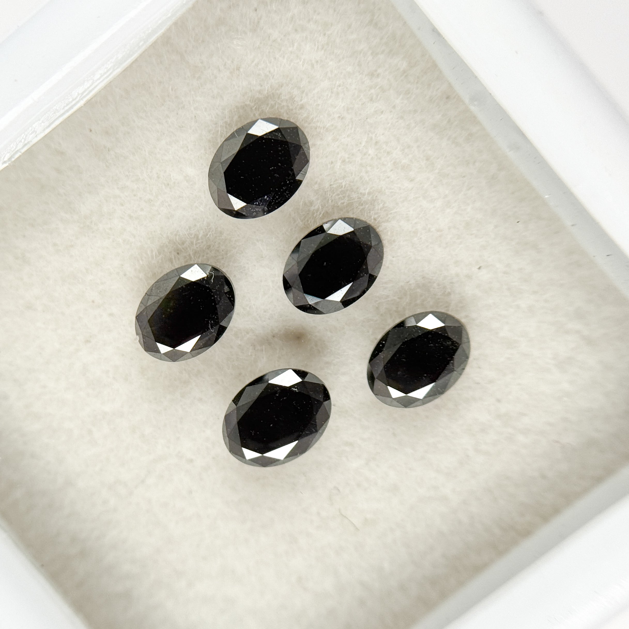 4 X 3 MM Oval Brilliant Cut Black Natural Fancy Diamond Loose