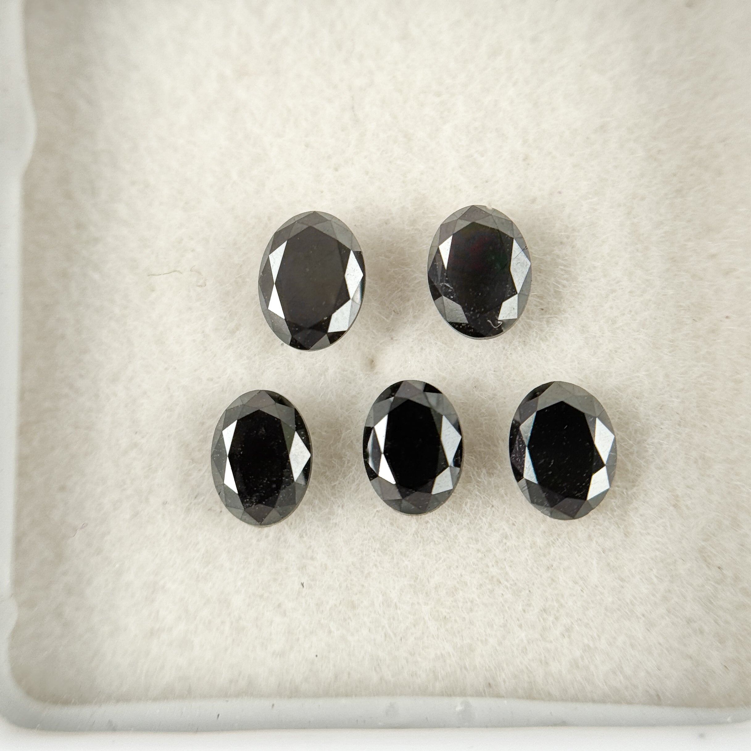 4 X 3 MM Oval Brilliant Cut Black Natural Fancy Diamond Loose