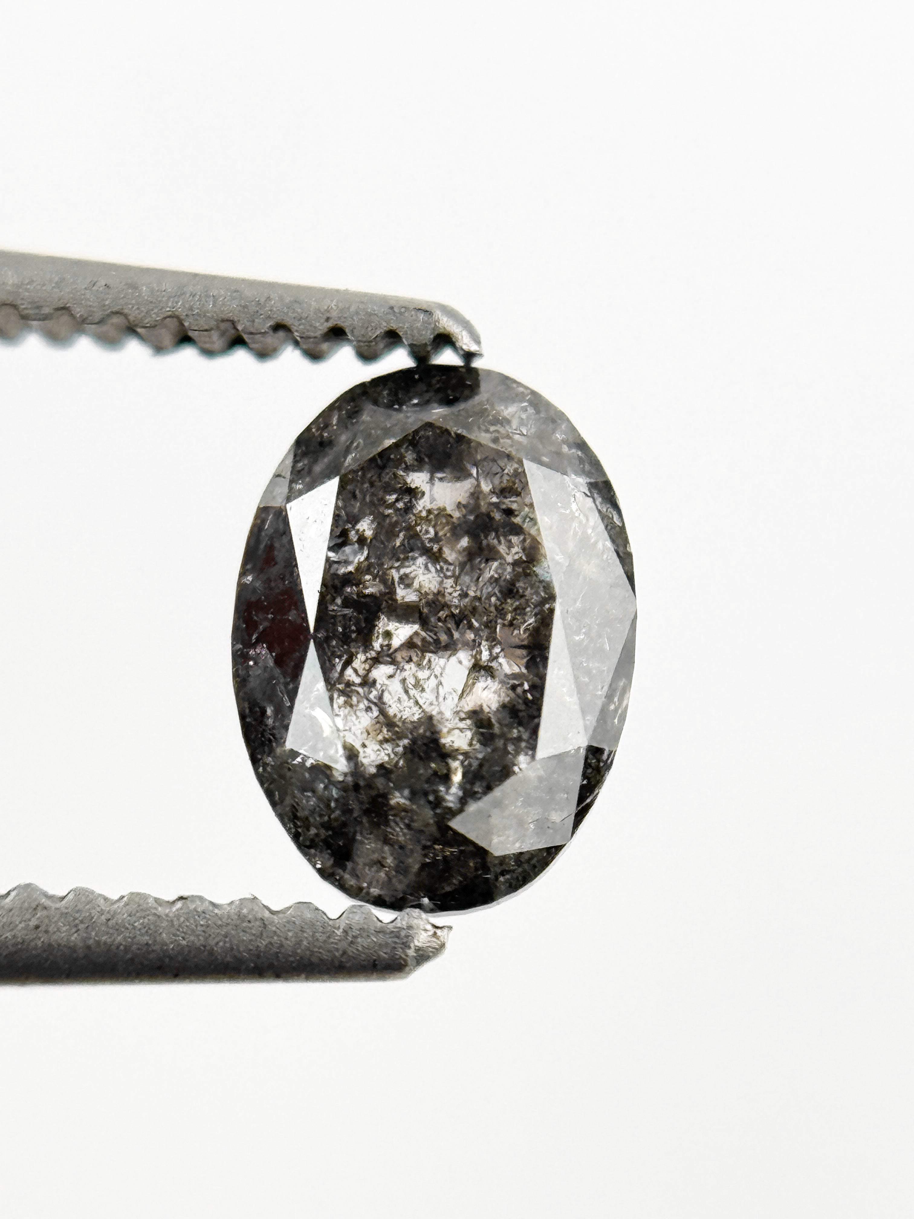 0.67 Ct Oval Rose Cut Grey Natural Minimalist Diamond