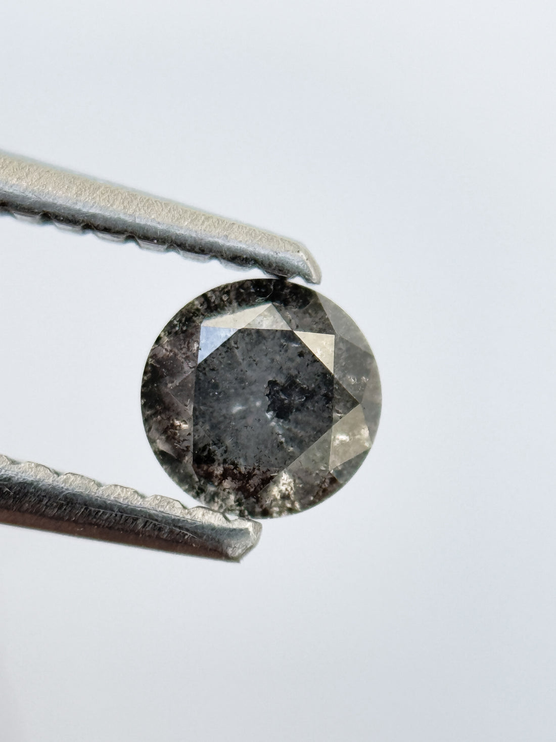 0.40 Ct Round Brilliant Cut Grey Natural Salt and Pepper Diamond