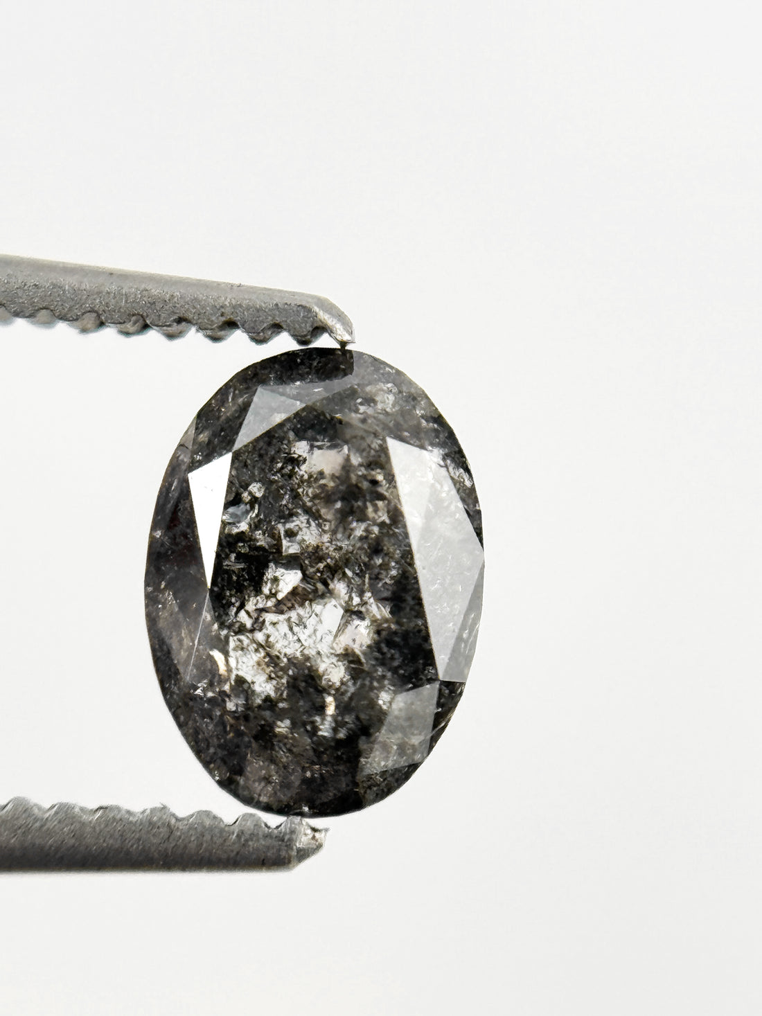 0.67 Ct Oval Rose Cut Grey Natural Minimalist Diamond