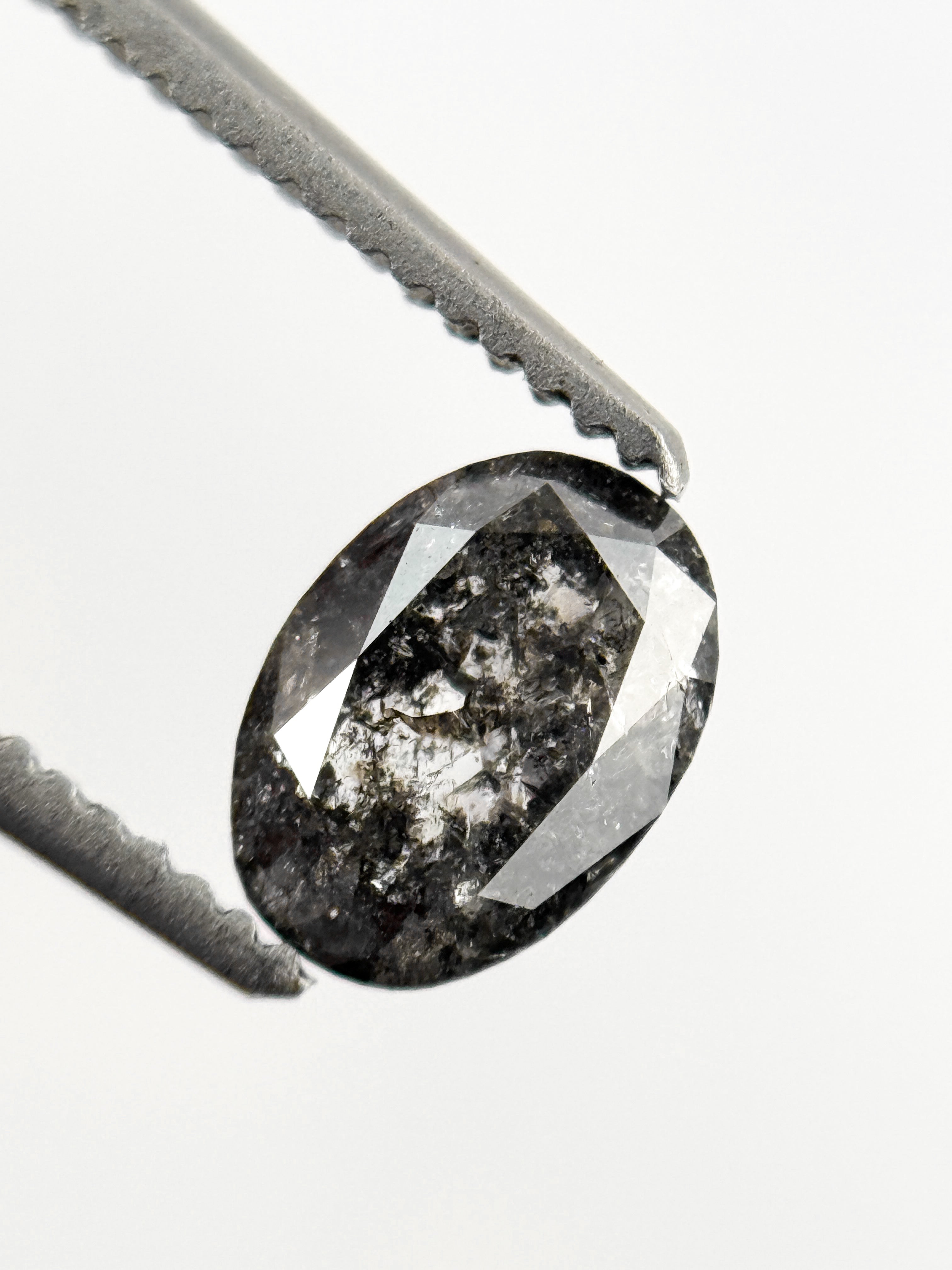0.67 Ct Oval Rose Cut Grey Natural Minimalist Diamond