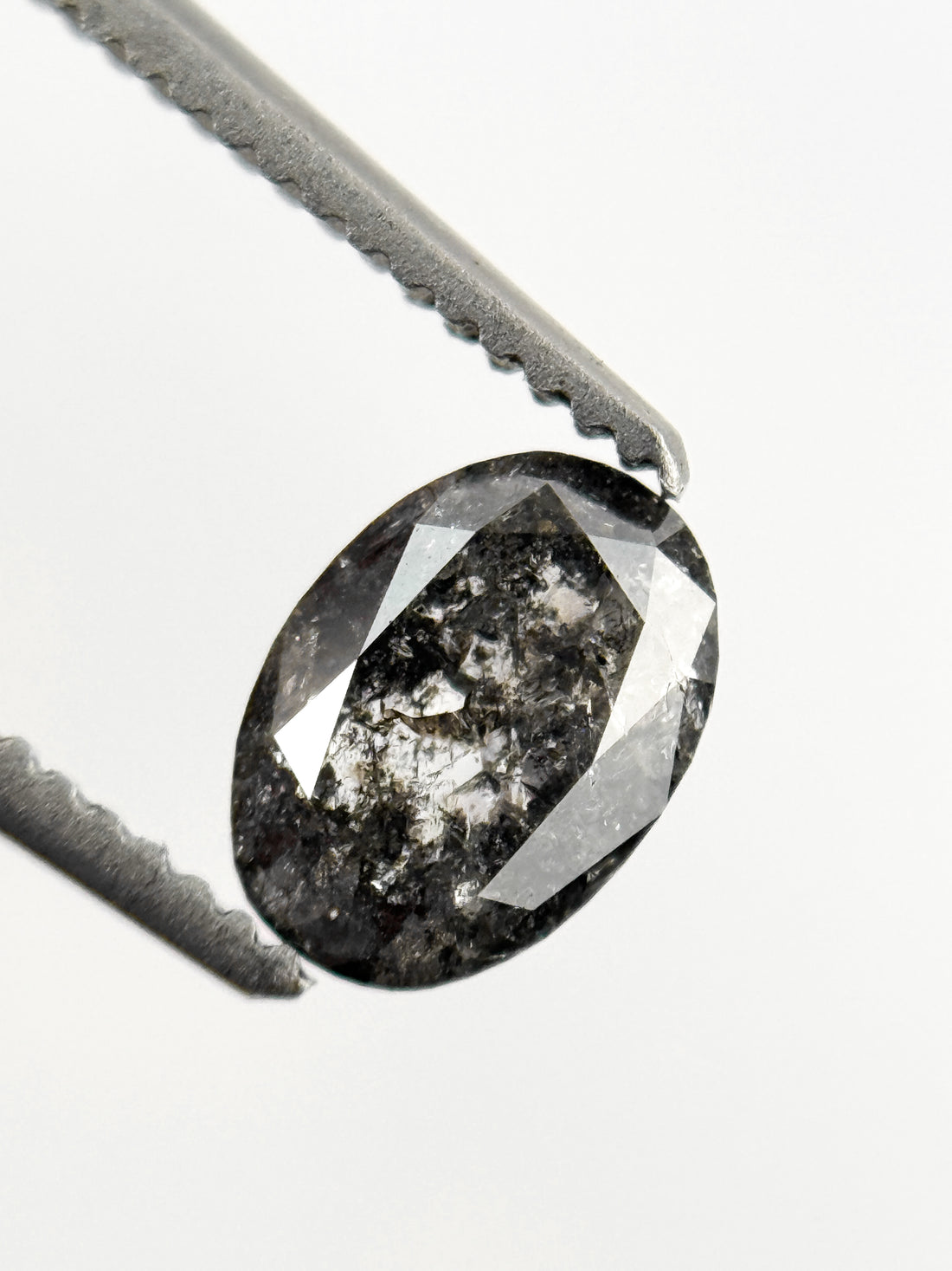 0.67 Ct Oval Rose Cut Grey Natural Minimalist Diamond