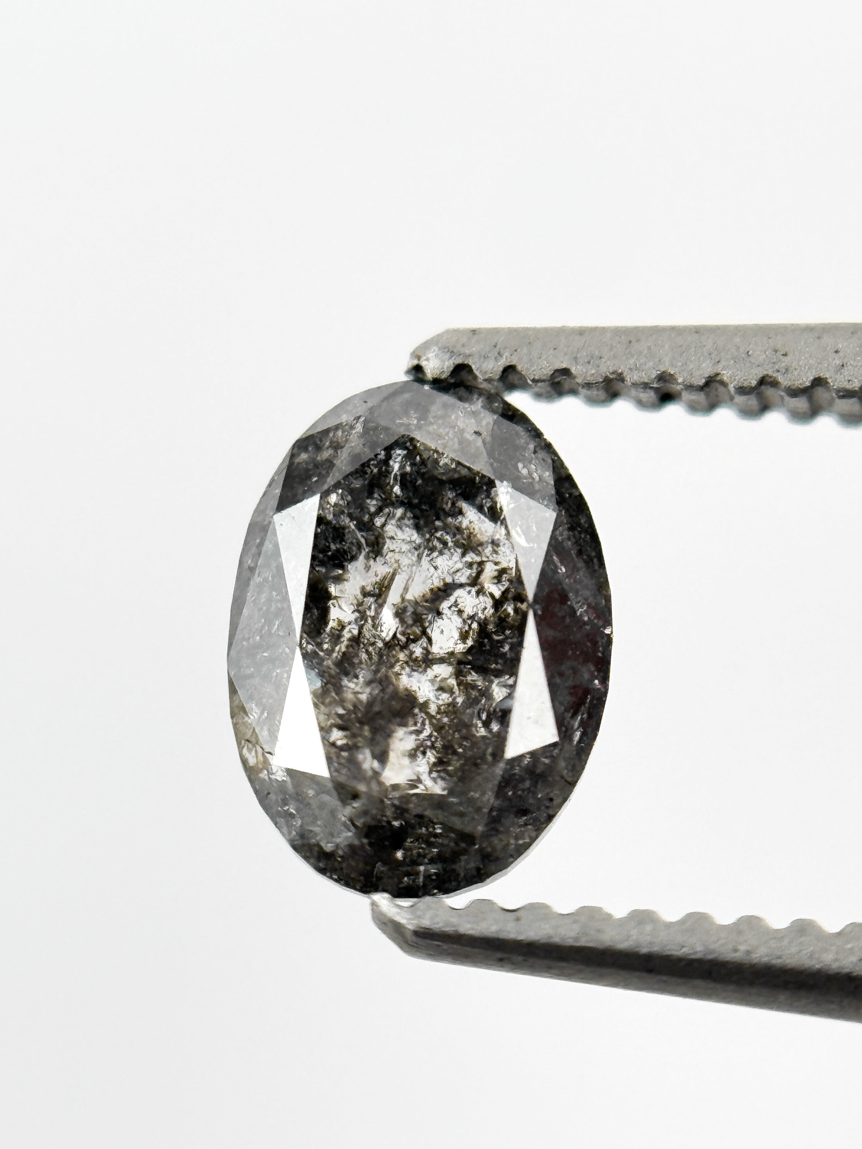 0.67 Ct Oval Rose Cut Grey Natural Minimalist Diamond