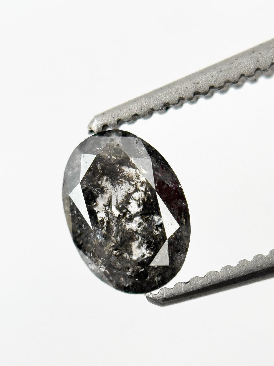 0.67 Ct Oval Rose Cut Grey Natural Minimalist Diamond
