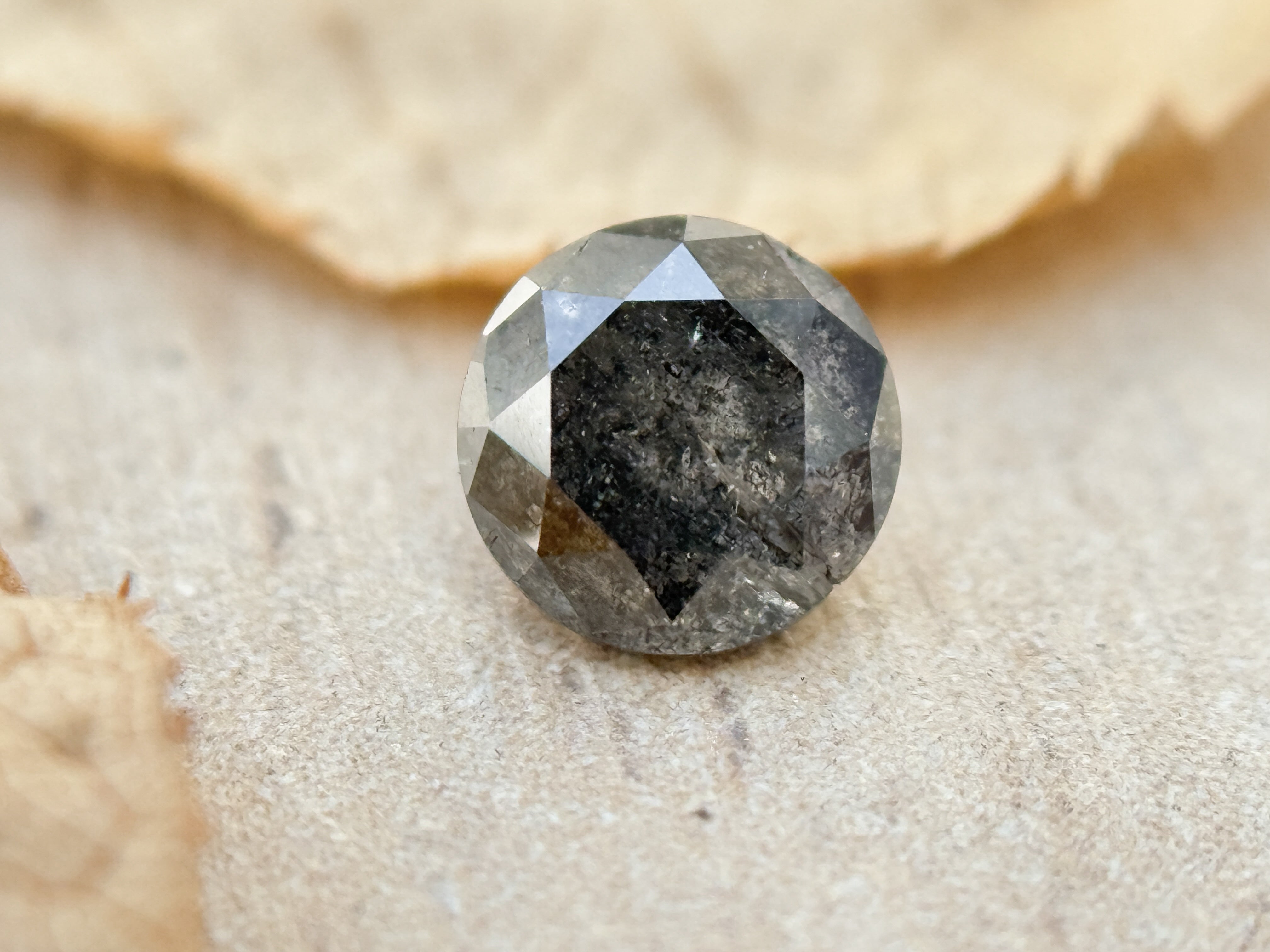 0.49 Ct Round Brilliant Cut Grey Natural Salt and Pepper Diamond