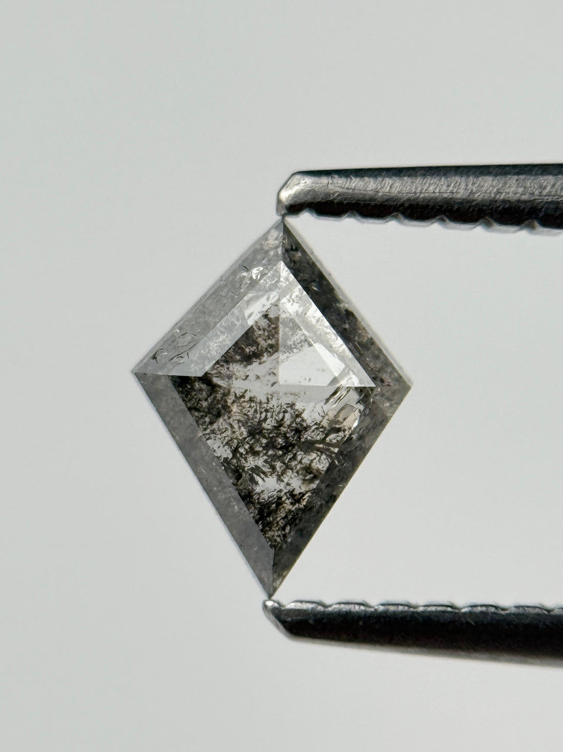 0.40 Ct Kite Rose Cut Grey Natural Salt and Pepper Diamond