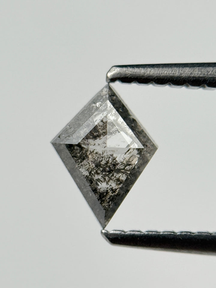 0.40 Ct Kite Rose Cut Grey Natural Salt and Pepper Diamond