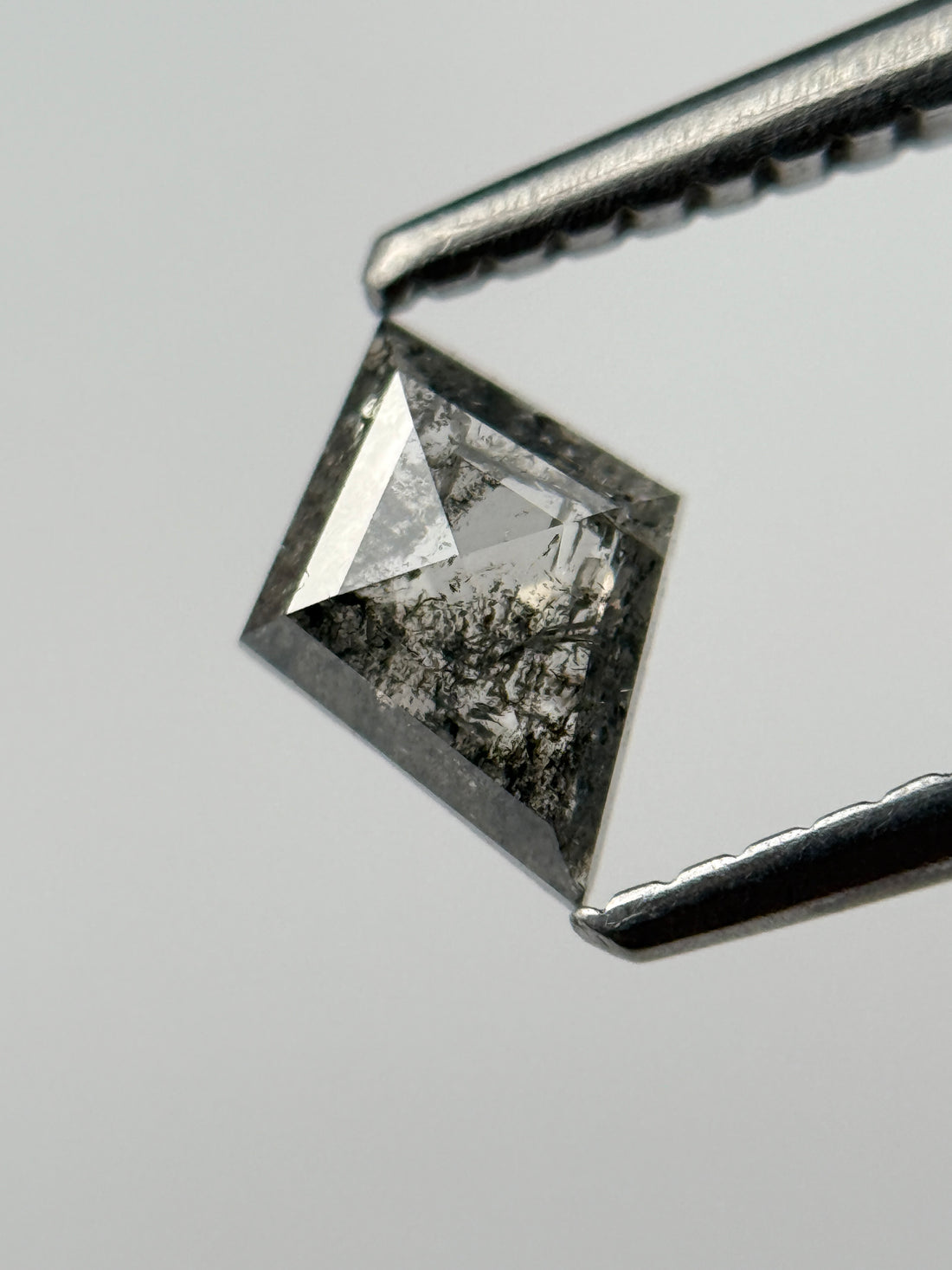 0.40 Ct Kite Rose Cut Grey Natural Salt and Pepper Diamond