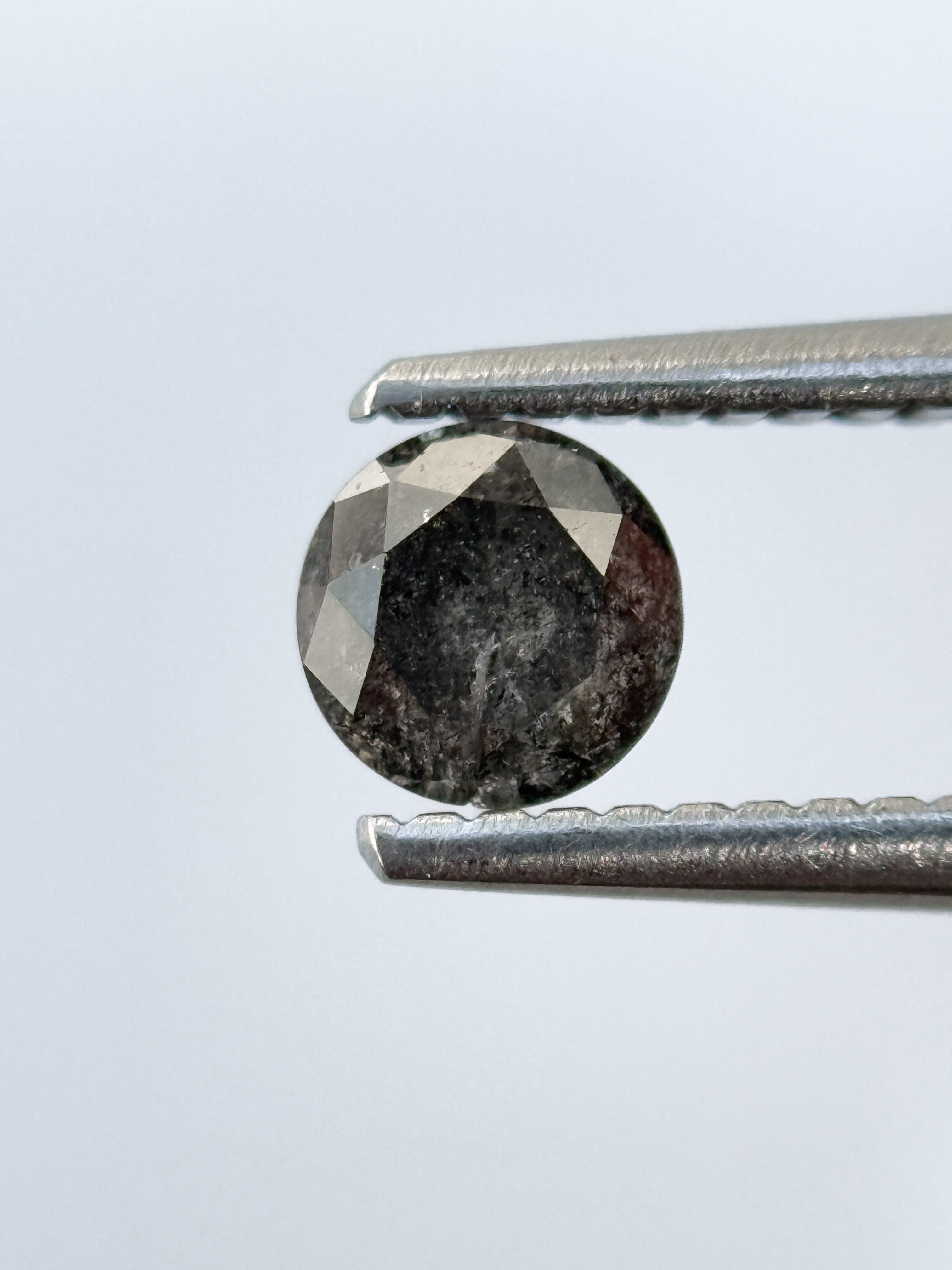 0.49 Ct Round Brilliant Cut Grey Natural Salt and Pepper Diamond