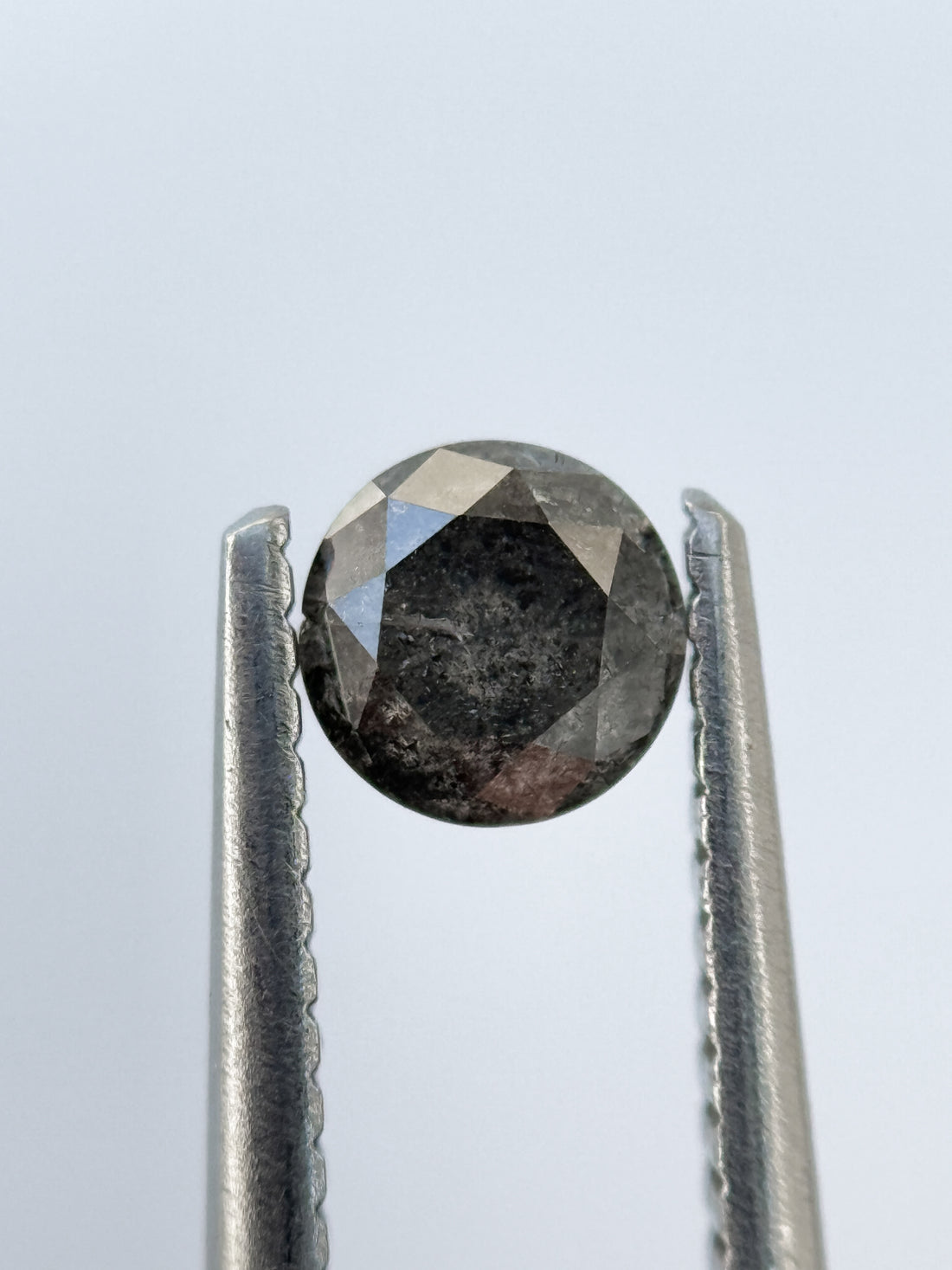 0.49 Ct Round Brilliant Cut Grey Natural Salt and Pepper Diamond
