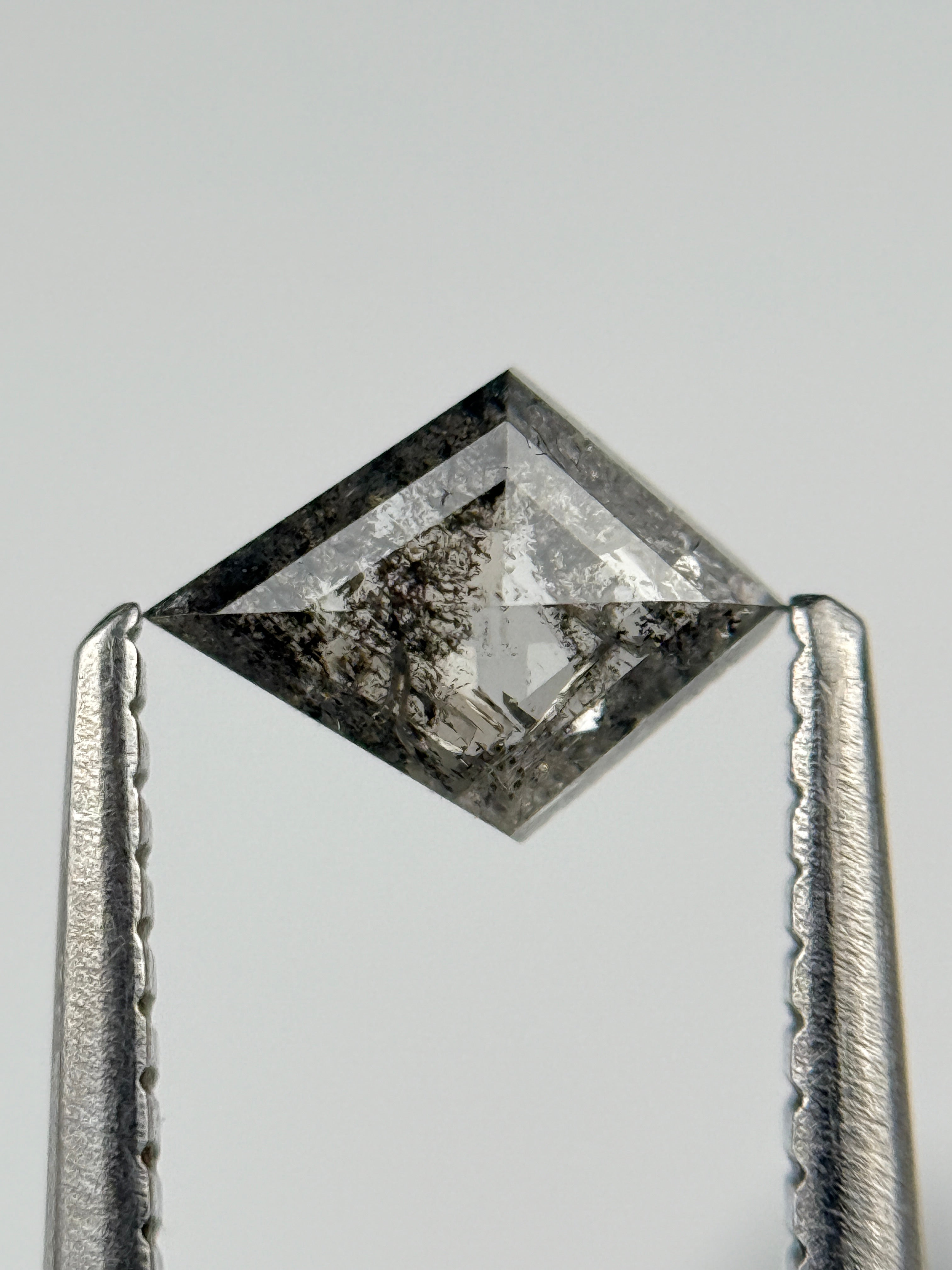 0.40 Ct Kite Rose Cut Grey Natural Salt and Pepper Diamond