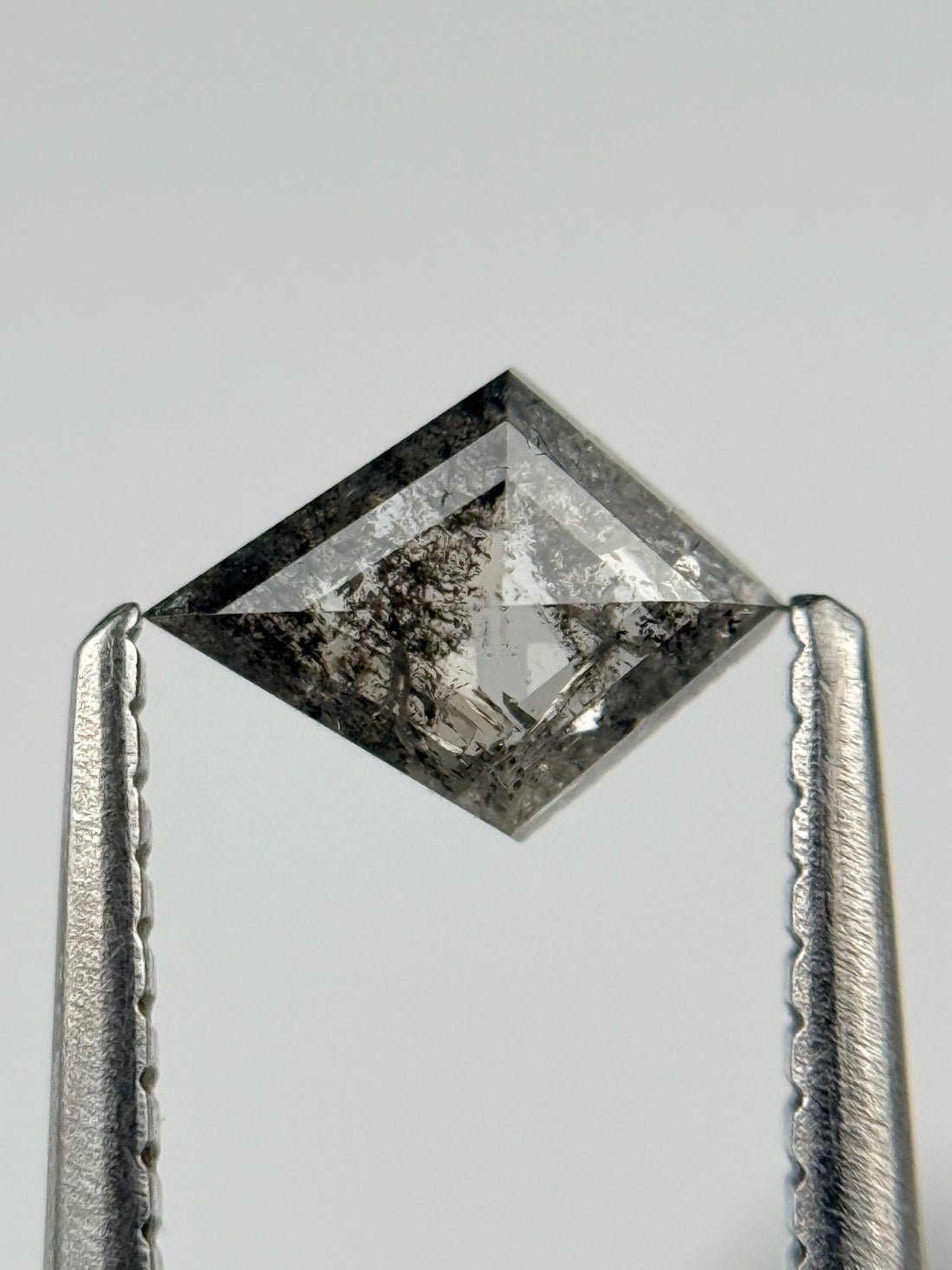 0.40 Ct Kite Rose Cut Grey Natural Salt and Pepper Diamond