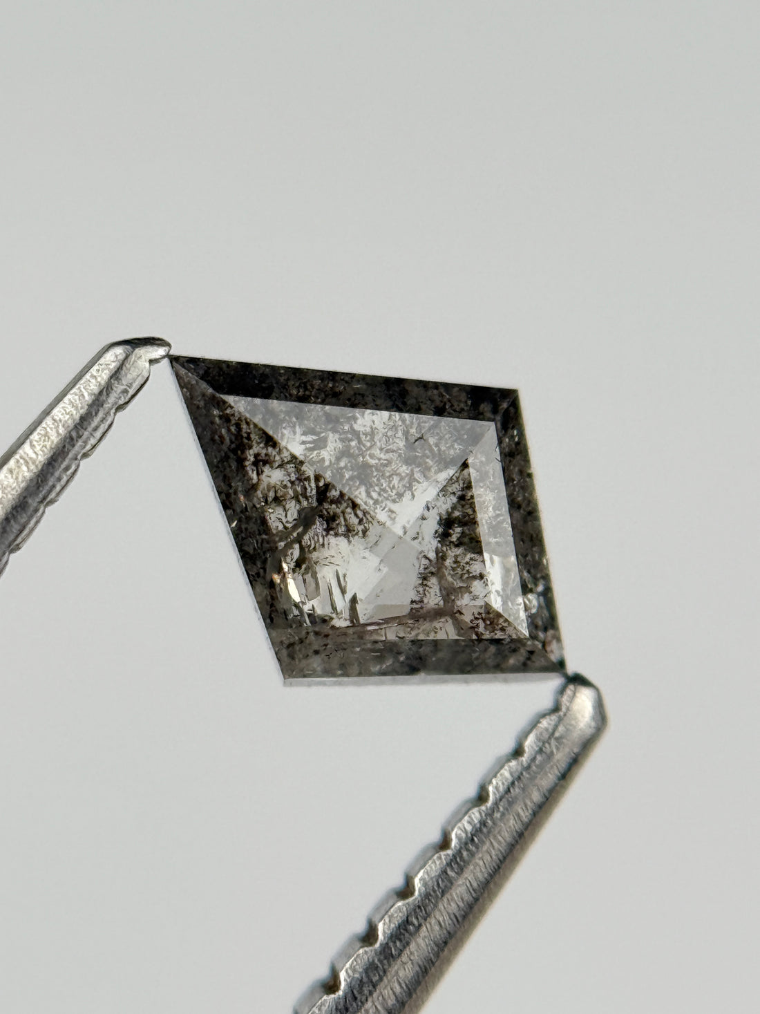 0.40 Ct Kite Rose Cut Grey Natural Salt and Pepper Diamond