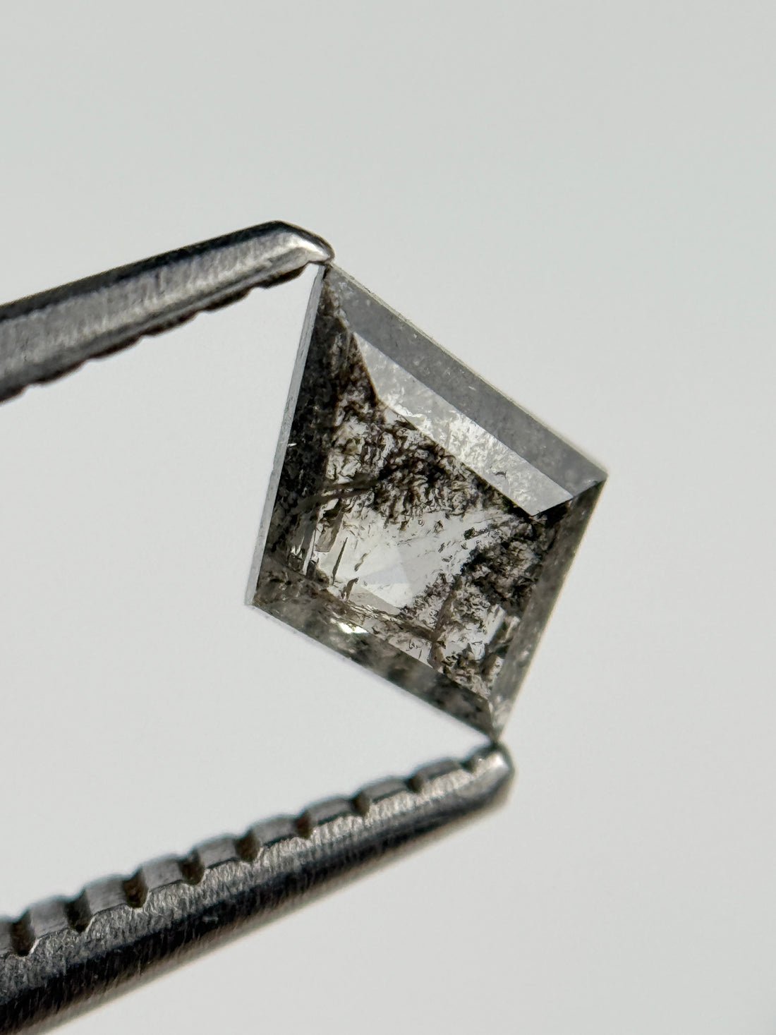 0.40 Ct Kite Rose Cut Grey Natural Salt and Pepper Diamond