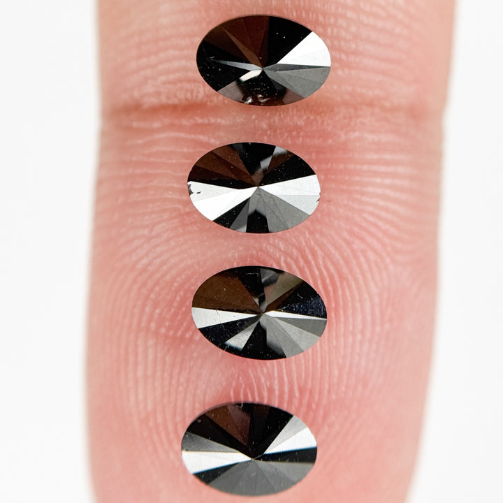 6 X 4 MM Oval Brilliant Cut Black Natural Fancy Diamond Loose