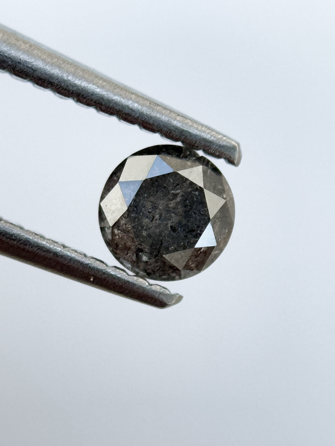 0.49 Ct Round Brilliant Cut Grey Natural Salt and Pepper Diamond