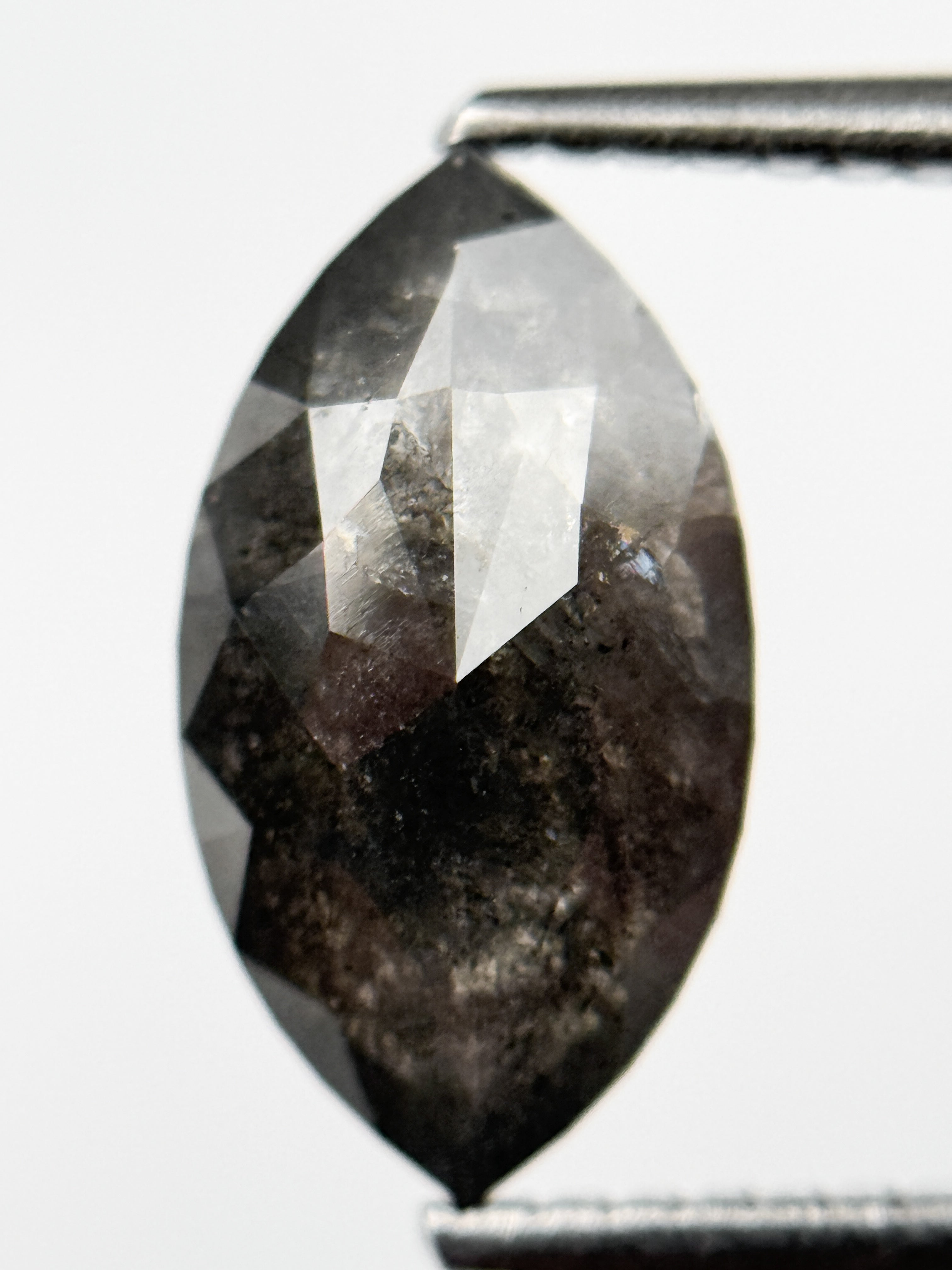 2.39 Ct Marquise Brilliant Cut Grey Natural Salt and Pepper Diamond