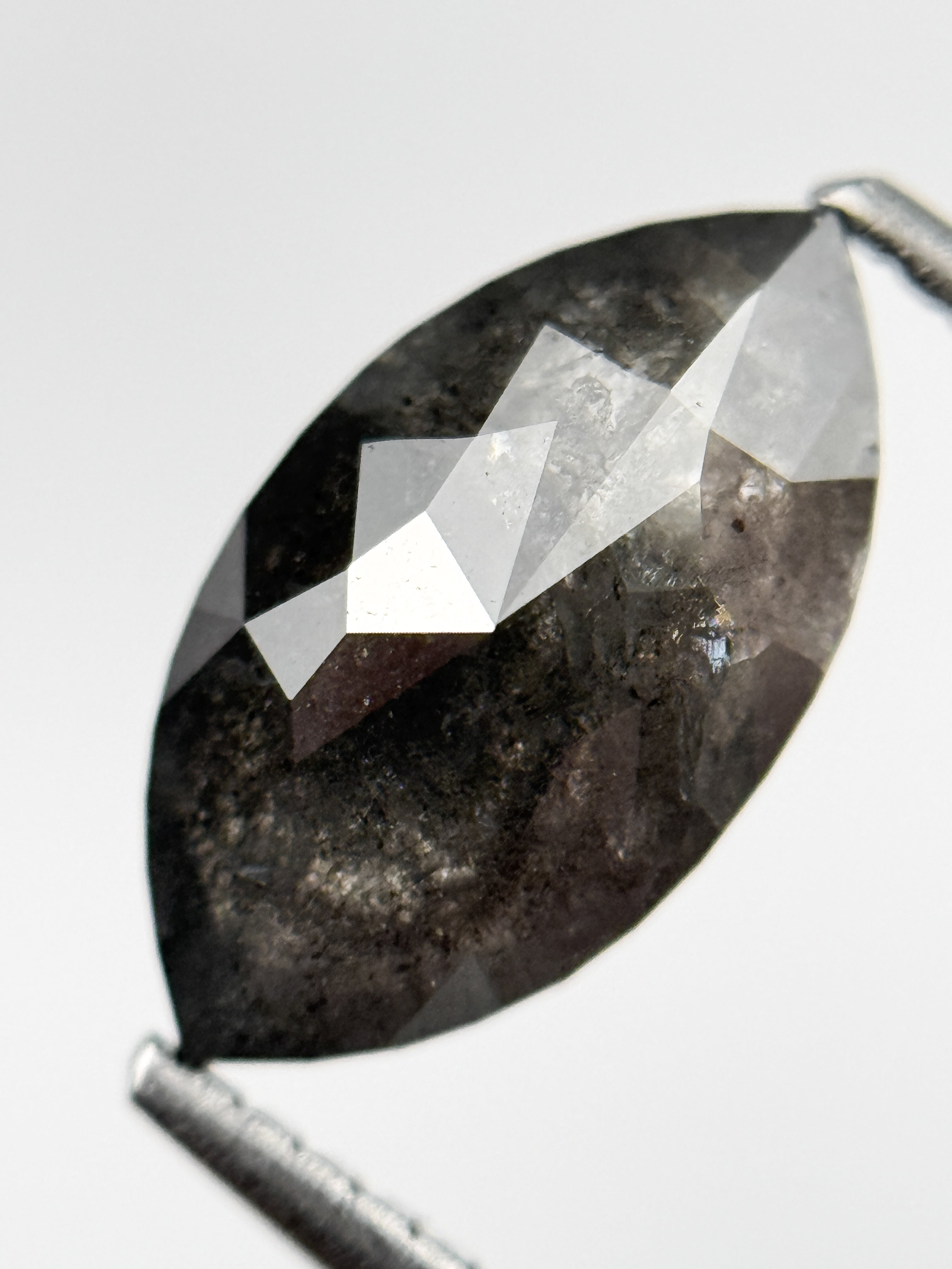 2.39 Ct Marquise Brilliant Cut Grey Natural Salt and Pepper Diamond