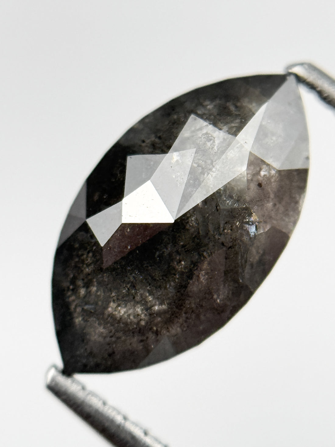 2.39 Ct Marquise Brilliant Cut Grey Natural Salt and Pepper Diamond