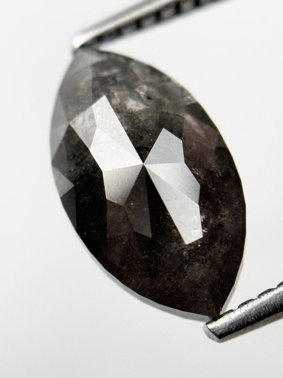 2.39 Ct Marquise Brilliant Cut Grey Natural Salt and Pepper Diamond