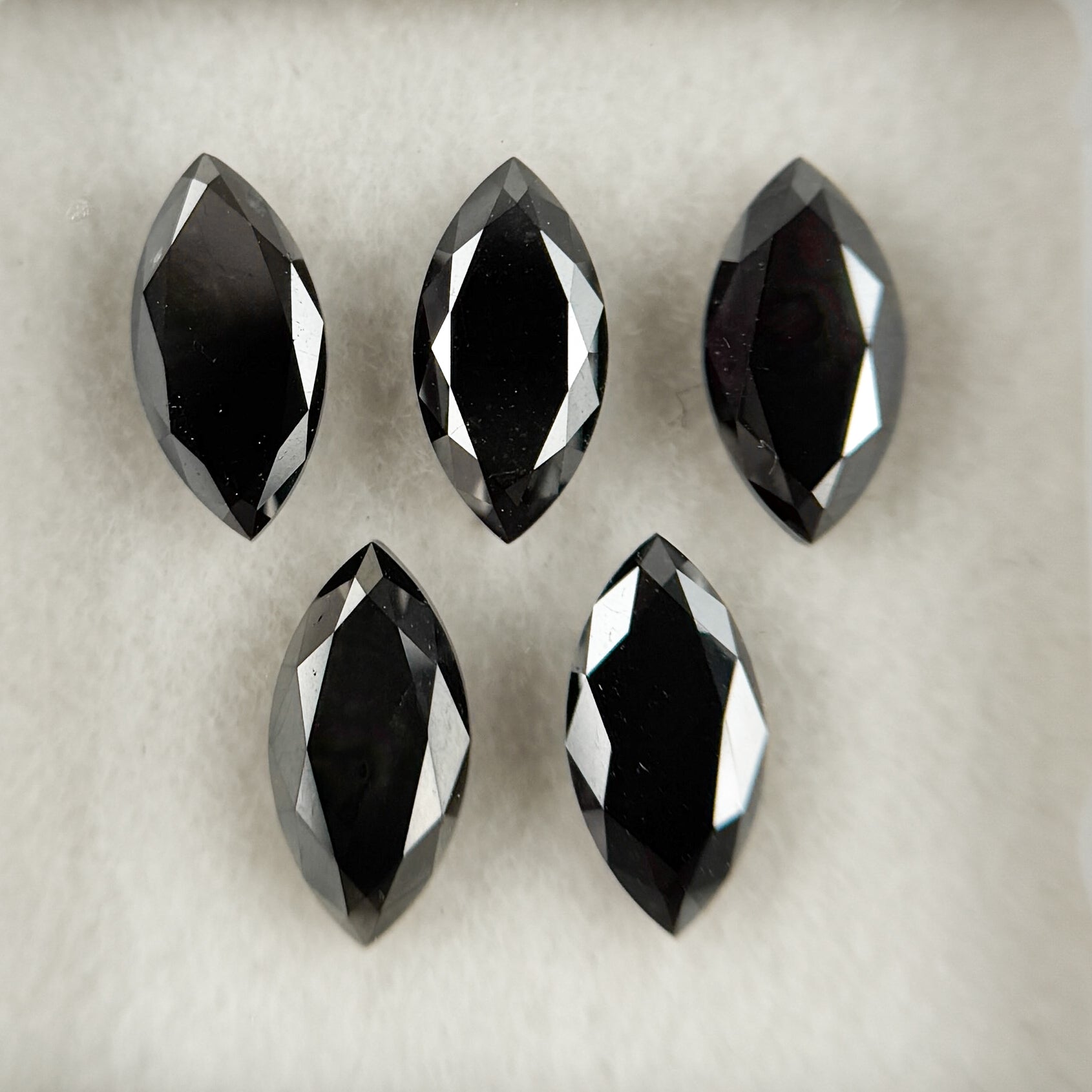6 X 3 MM Marquise Rose Cut Black Natural Fancy Diamond