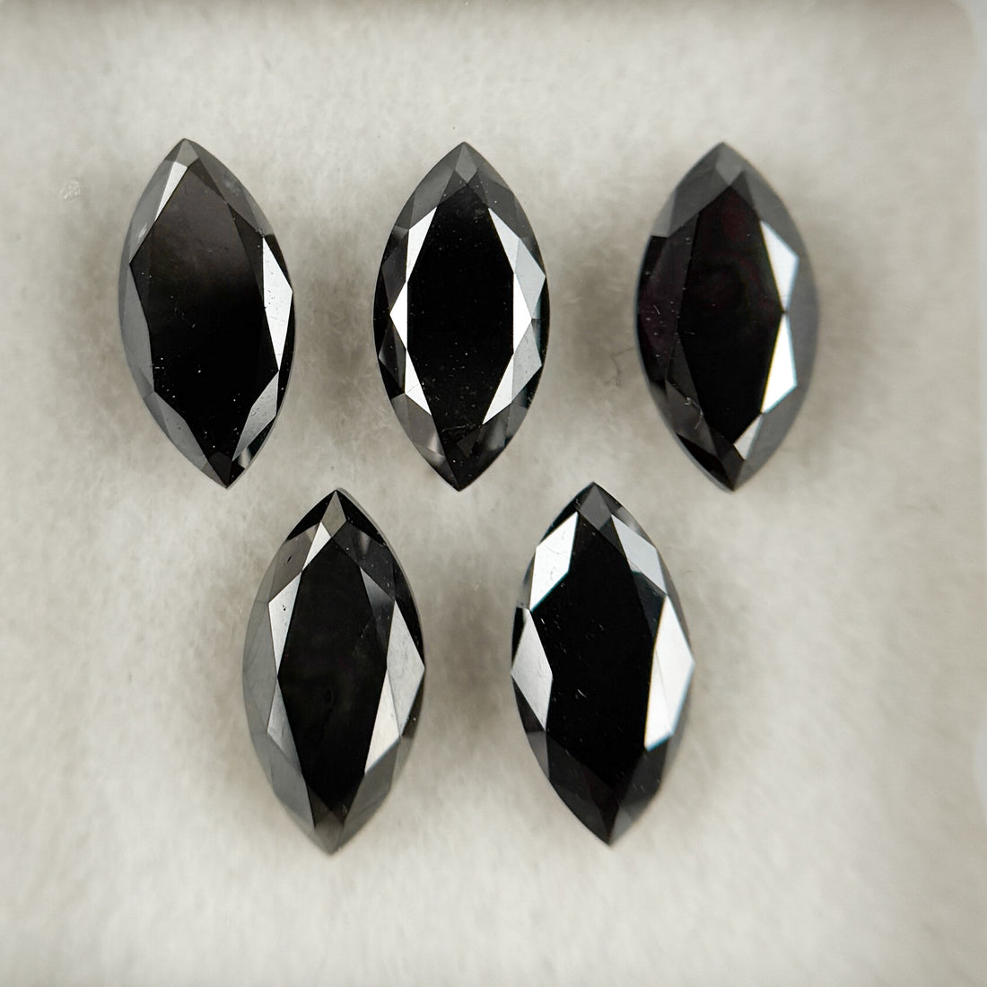 6 X 3 MM Marquise Rose Cut Black Natural Fancy Diamond