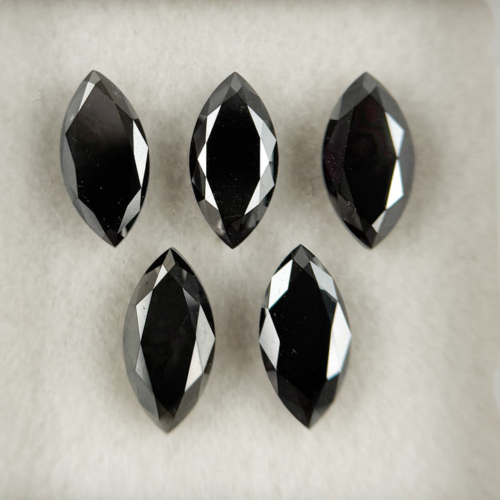 6 X 3 MM Marquise Rose Cut Black Natural Fancy Diamond