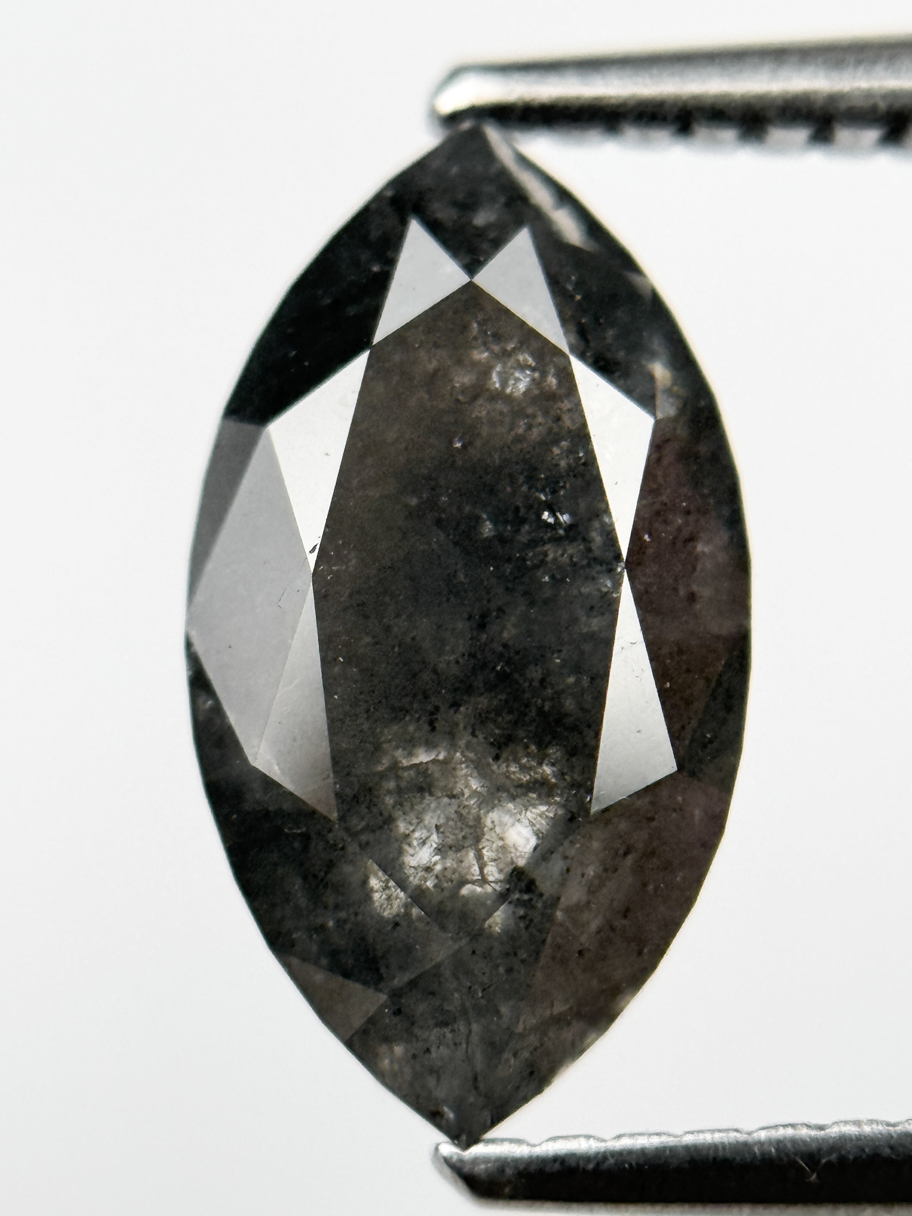 2.39 Ct Marquise Brilliant Cut Grey Natural Salt and Pepper Diamond