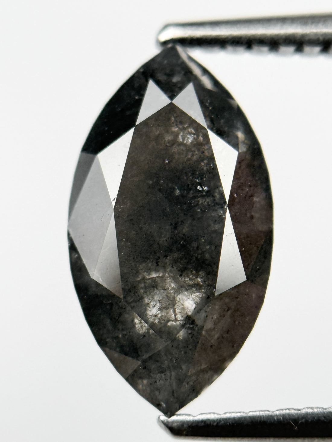 2.39 Ct Marquise Brilliant Cut Grey Natural Salt and Pepper Diamond
