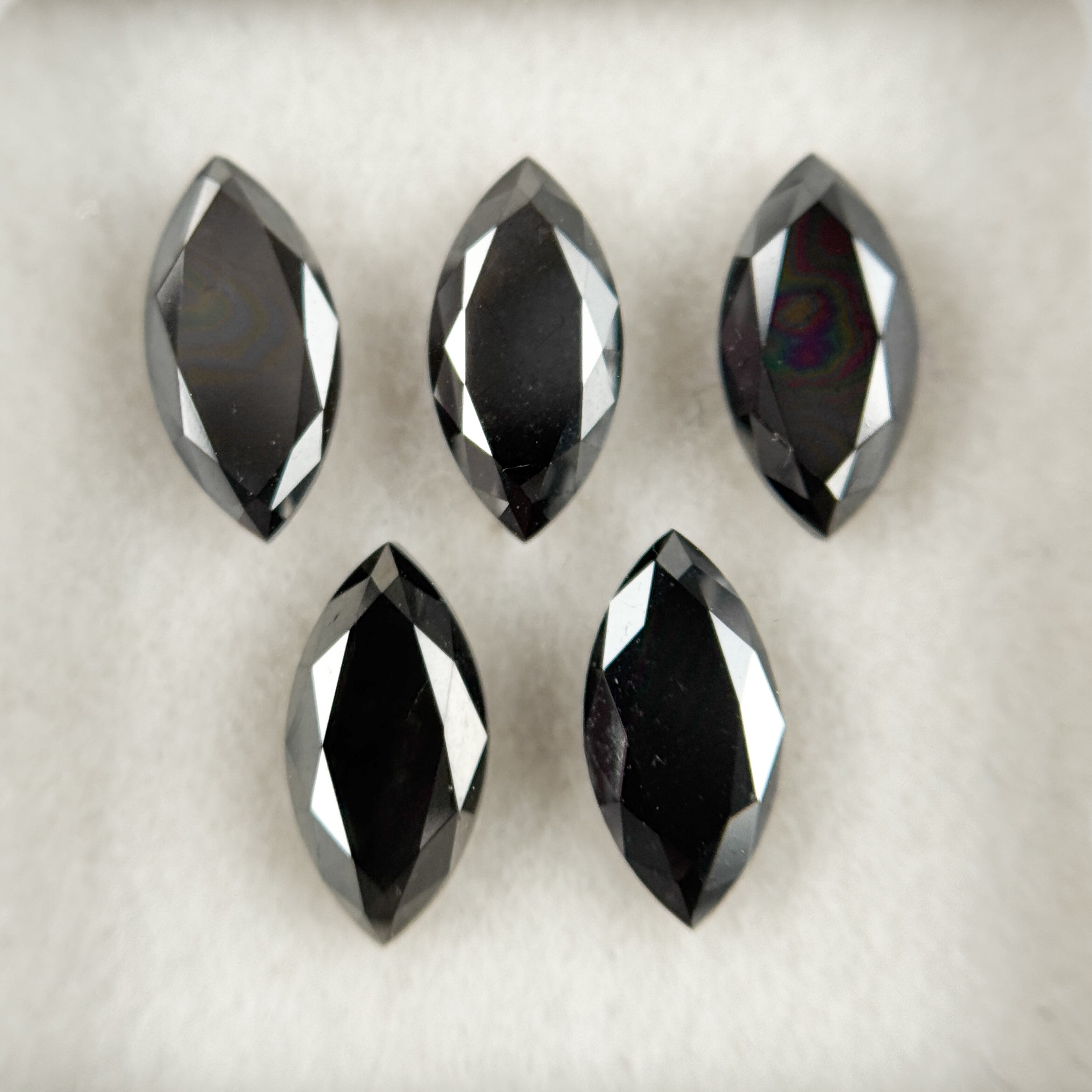 6 X 3 MM Marquise Rose Cut Black Natural Fancy Diamond