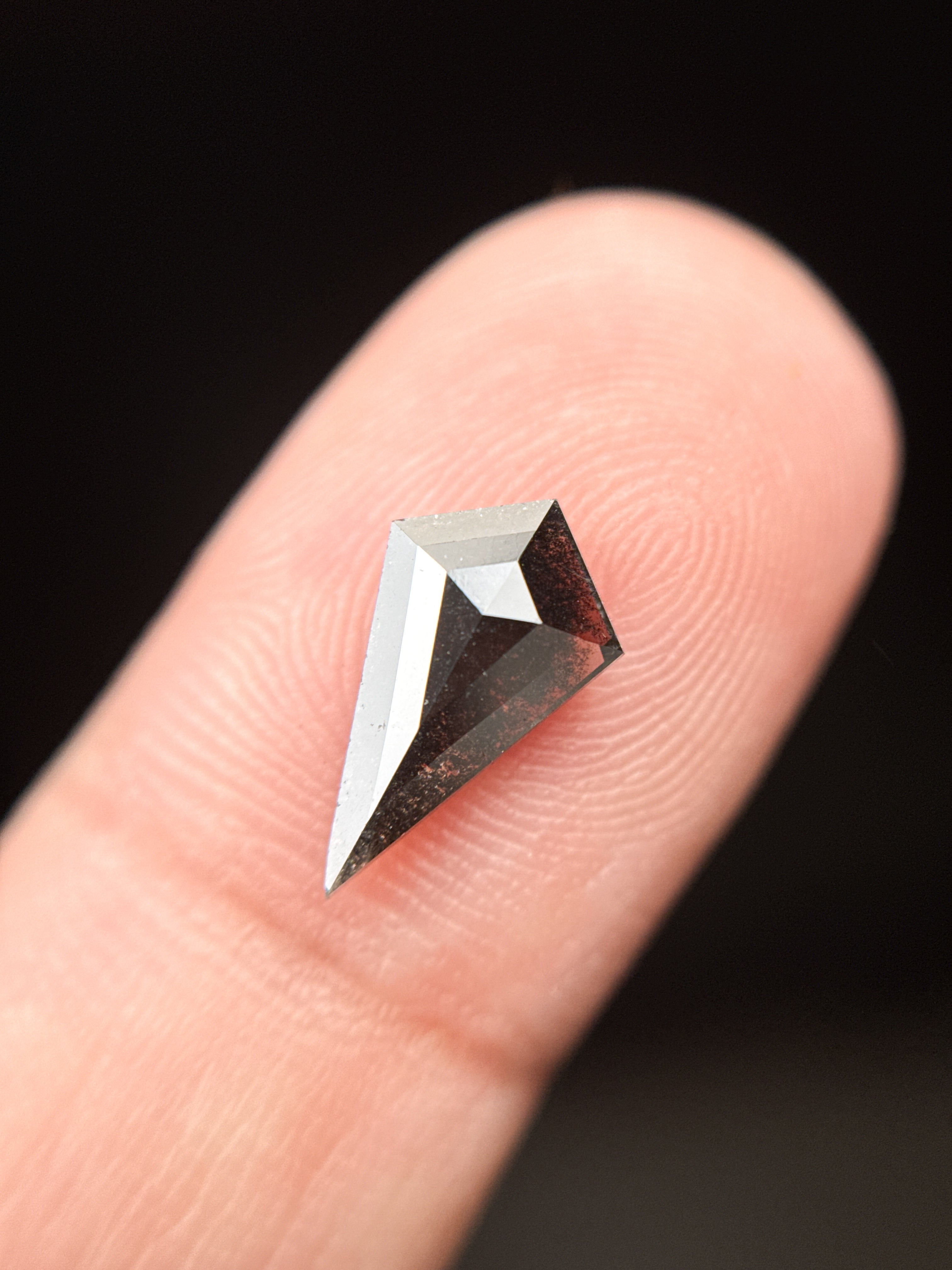 1.59 Ct Kite Rose Cut Grey Natural Loose Galaxy Diamond